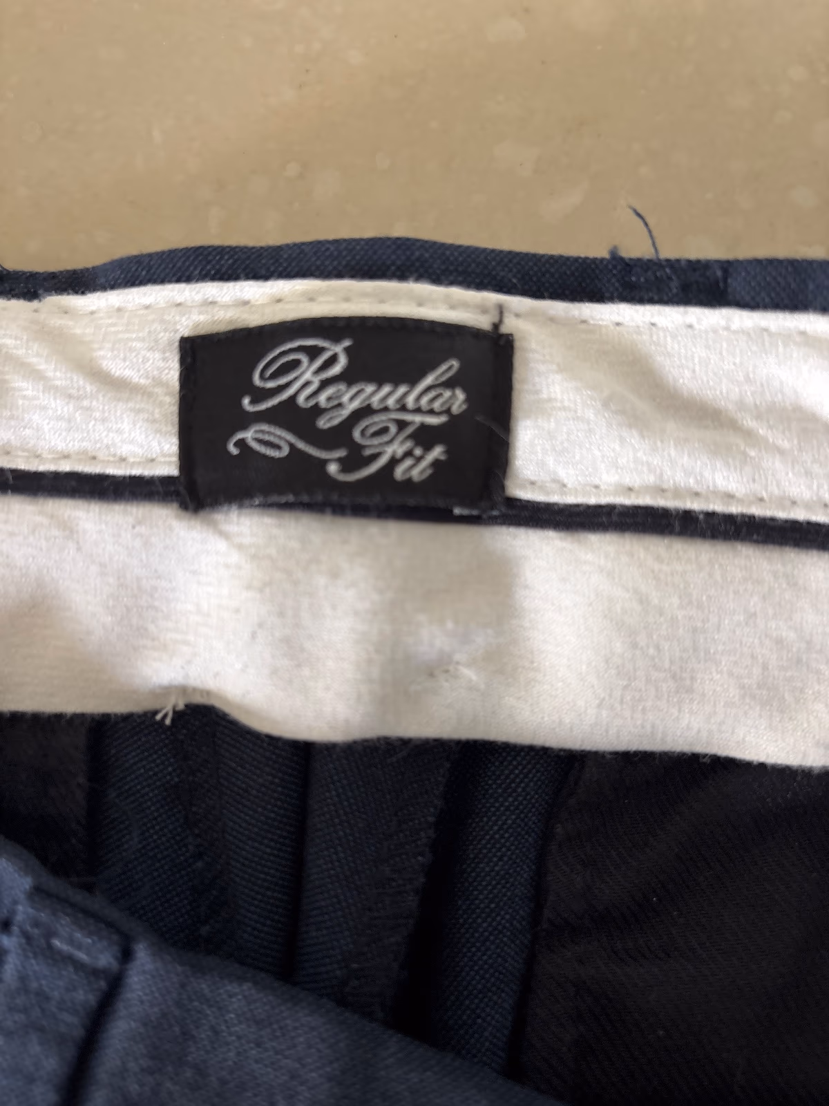 Navy blue regular fit trousers, photo 4