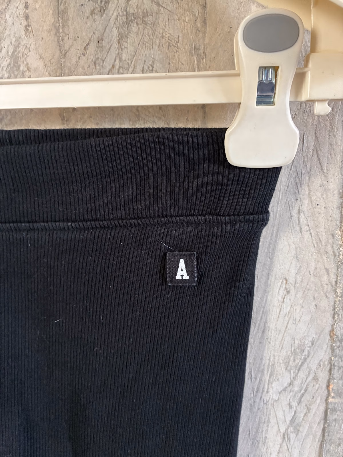 Leggings neri a coste in cotone, foto 2