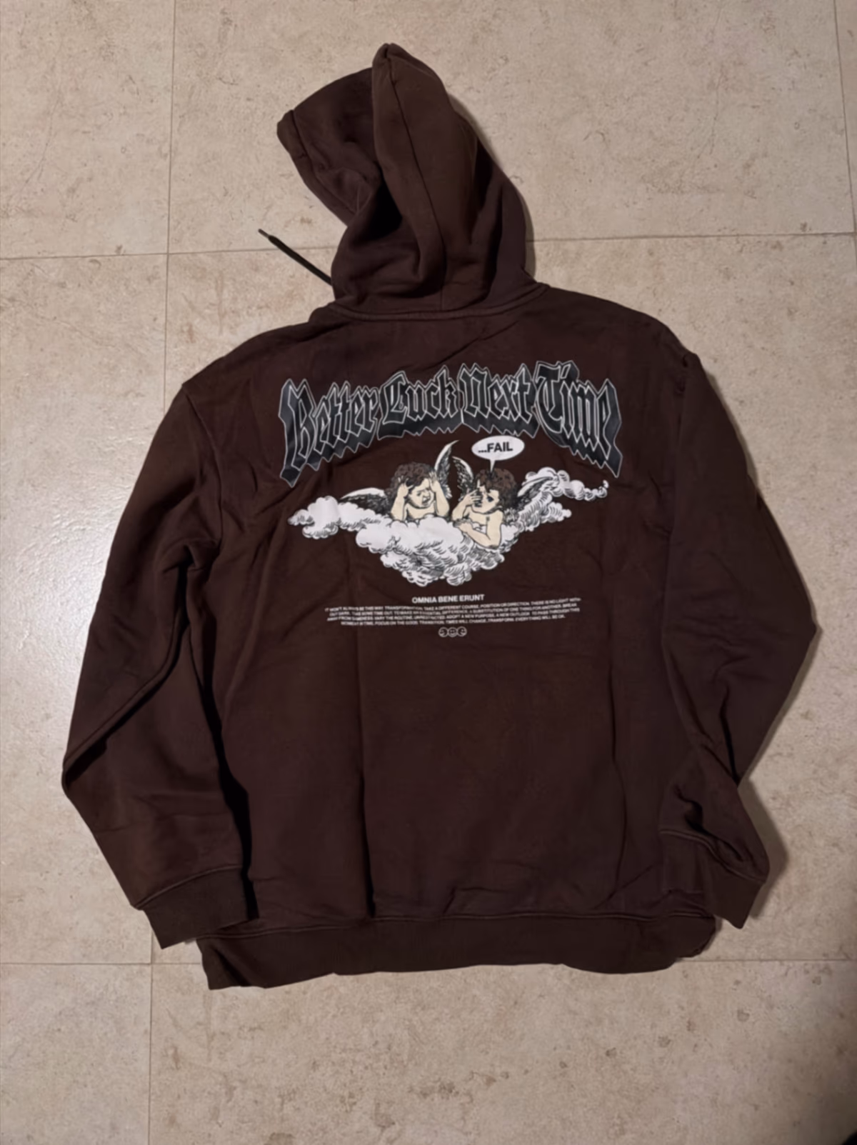 Brown graphic print hoodie, photo 2