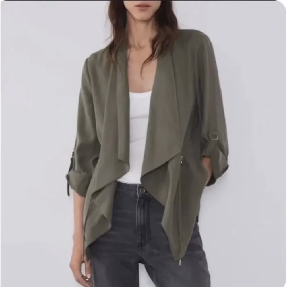 ZARA Khaki Drape Jacket (XS), photo 2