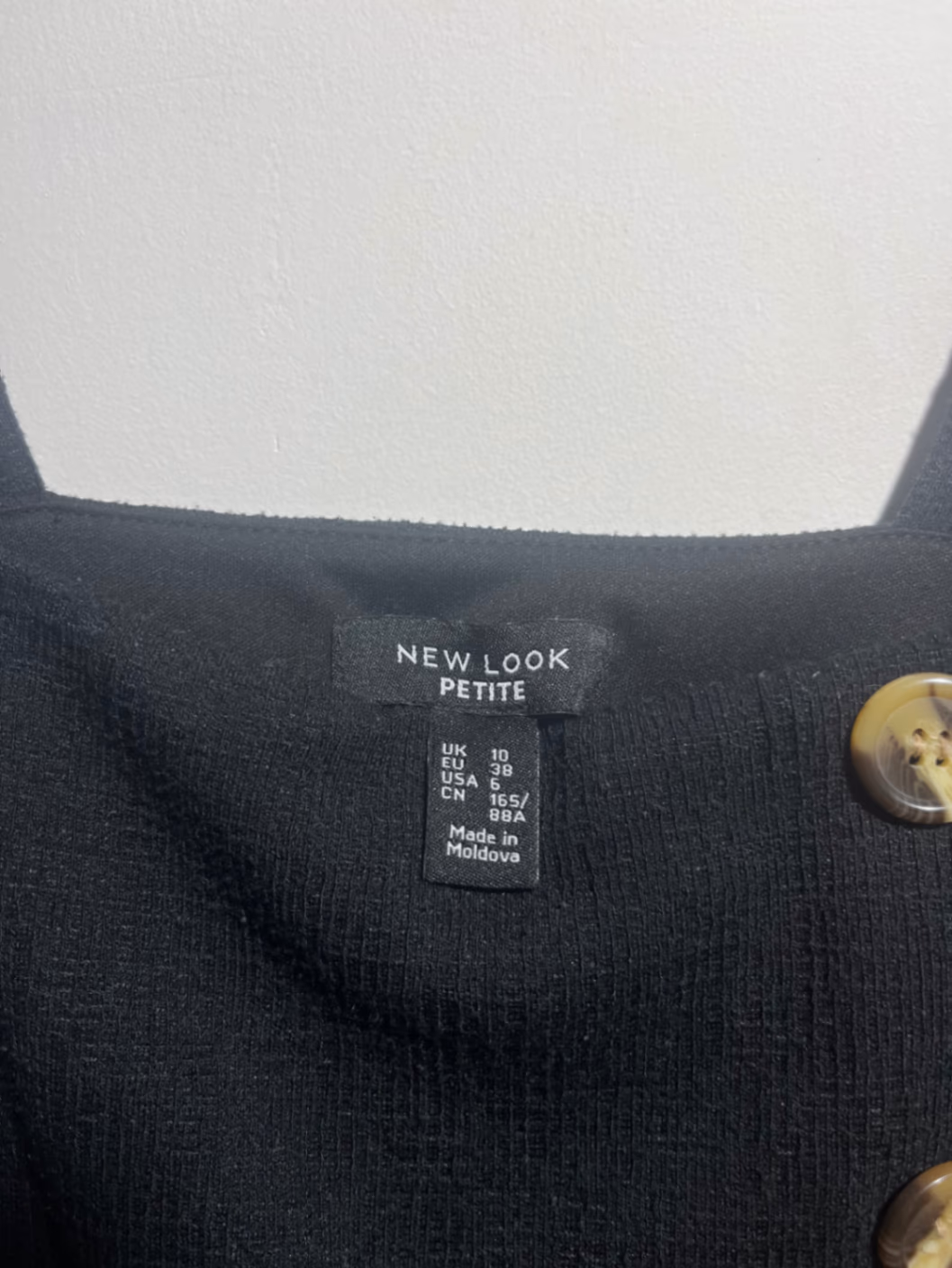 Black Pinafore Dress Button Detail, photo 3