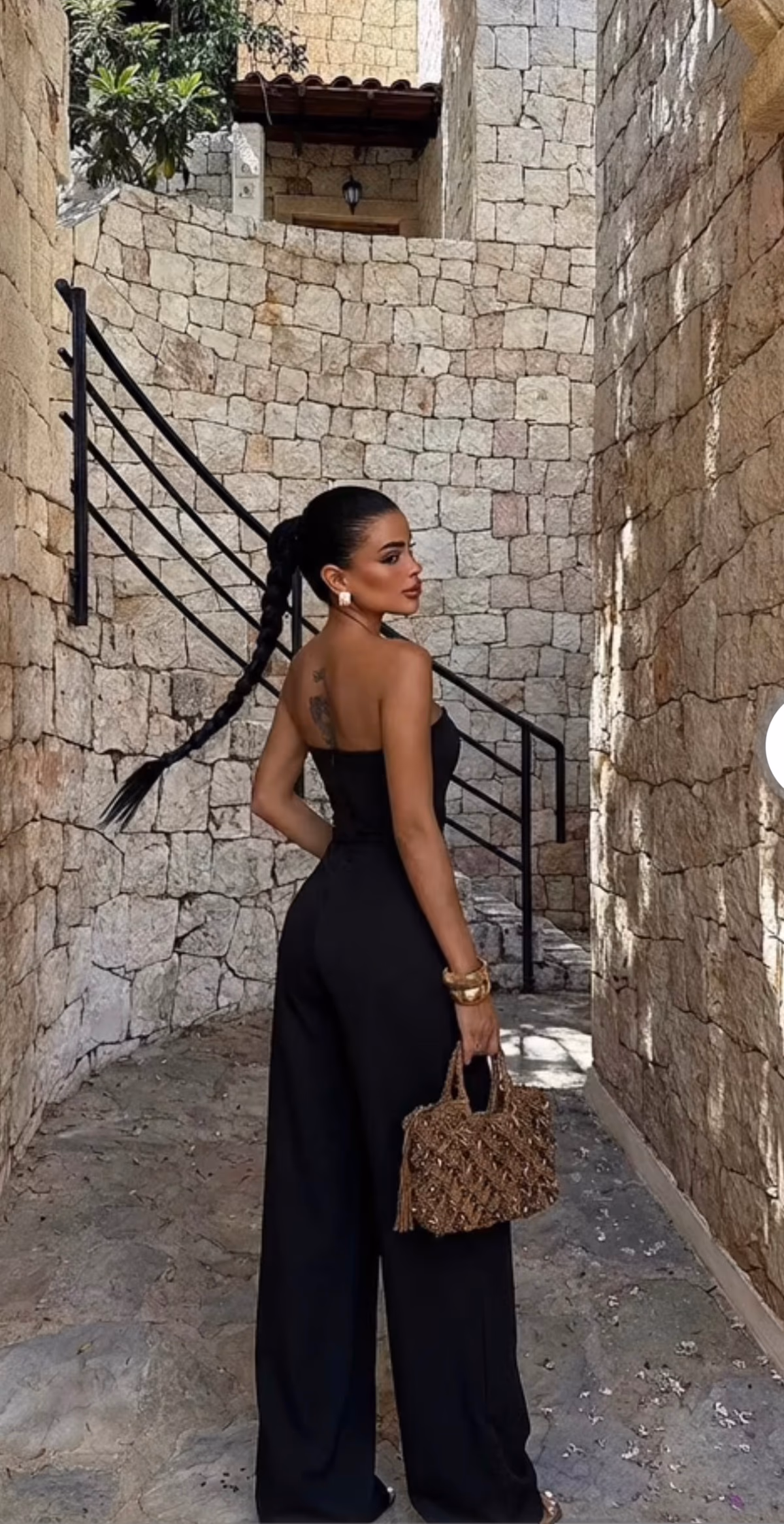 Black Strapless Wide-Leg Jumpsuit, photo 5
