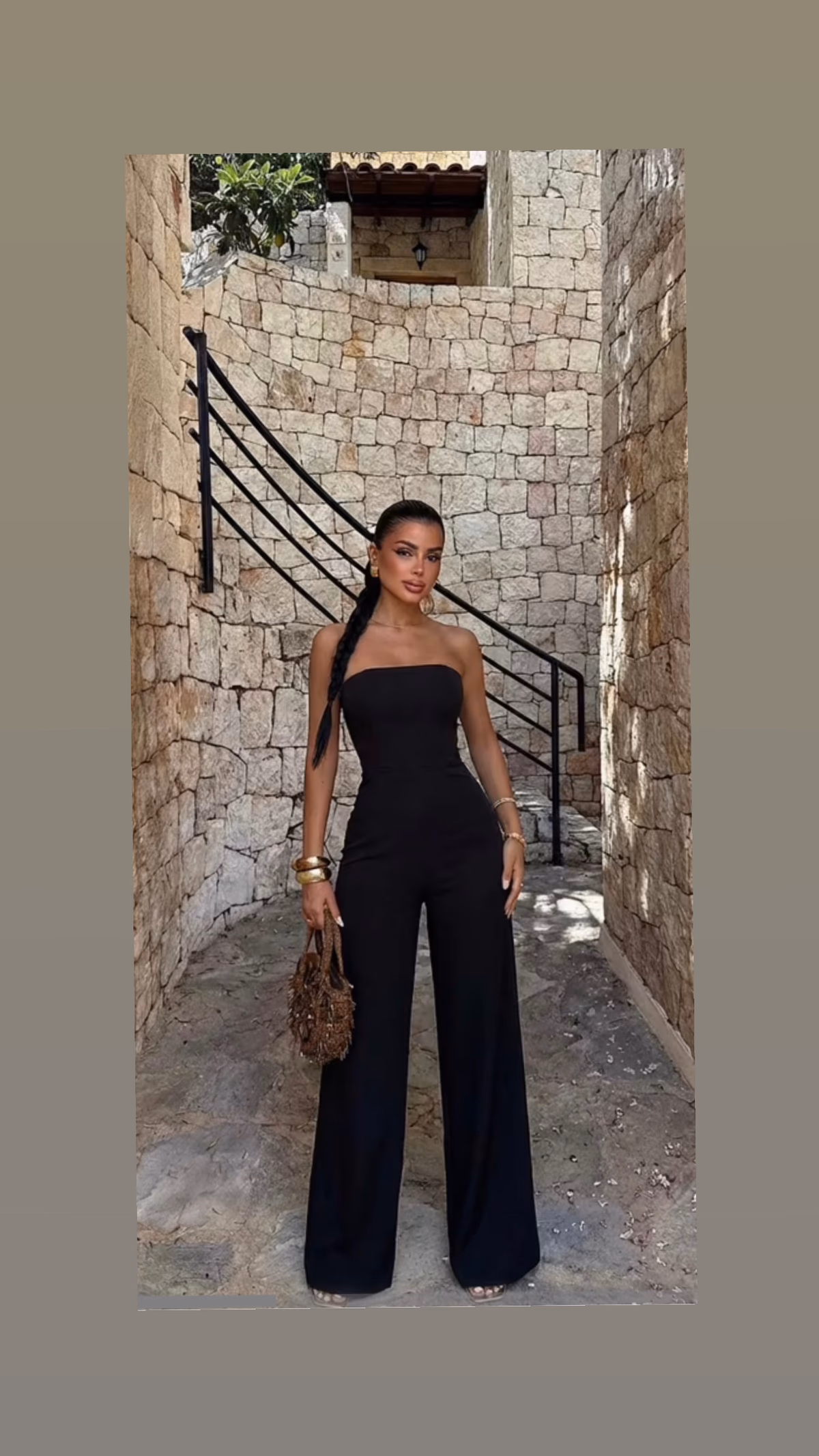 Black Strapless Wide-Leg Jumpsuit, photo 2