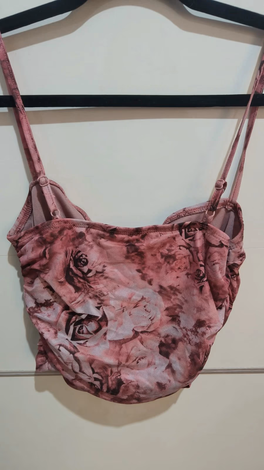 Floral Ruched Mesh Crop Top, photo 2