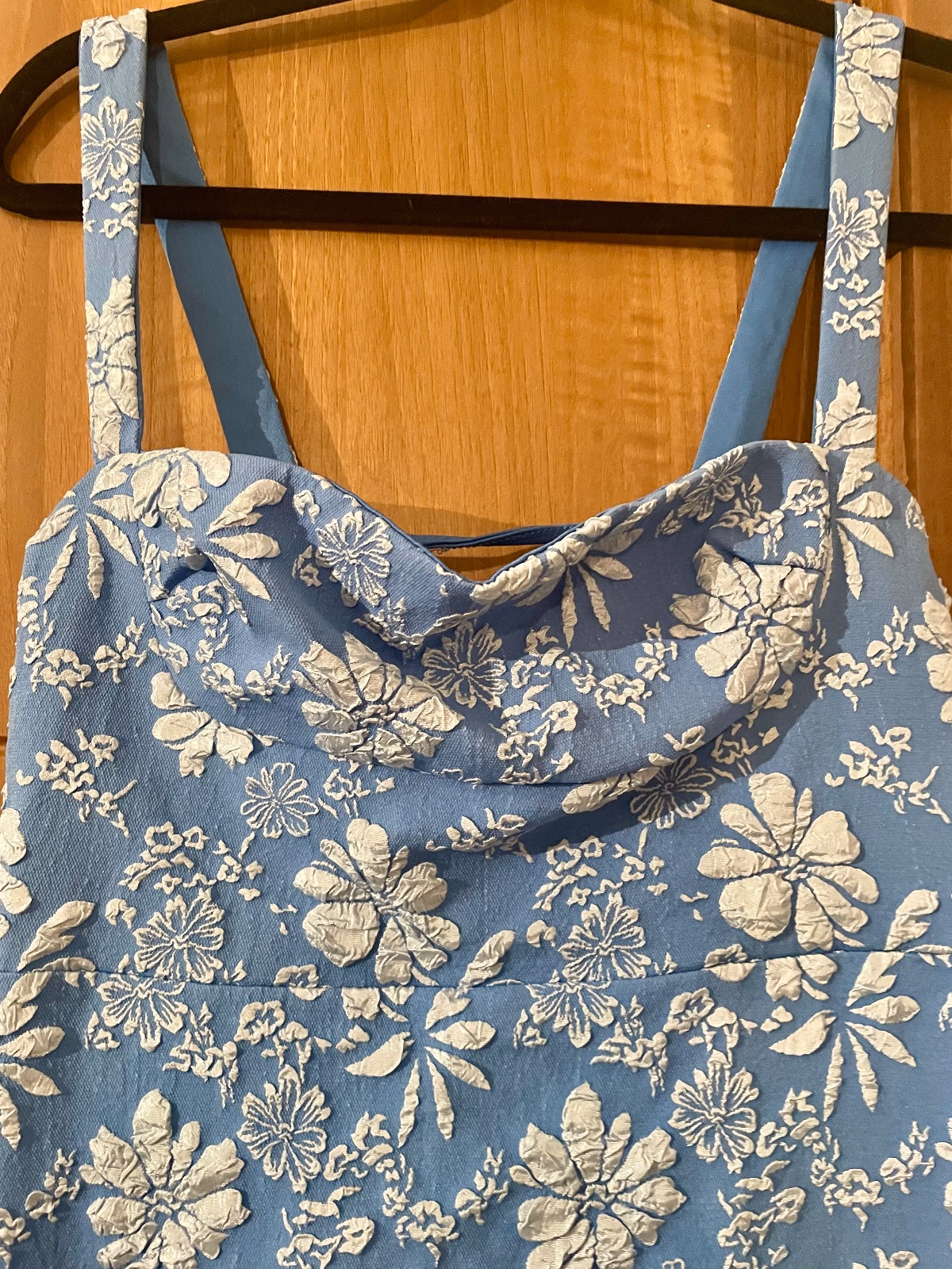 Blue floral textured mini dress, photo 2