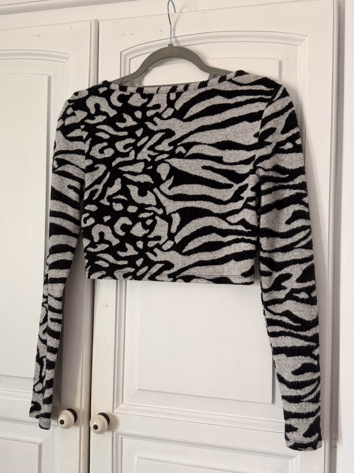 Bershka zebra print cropped cardigan, photo 2