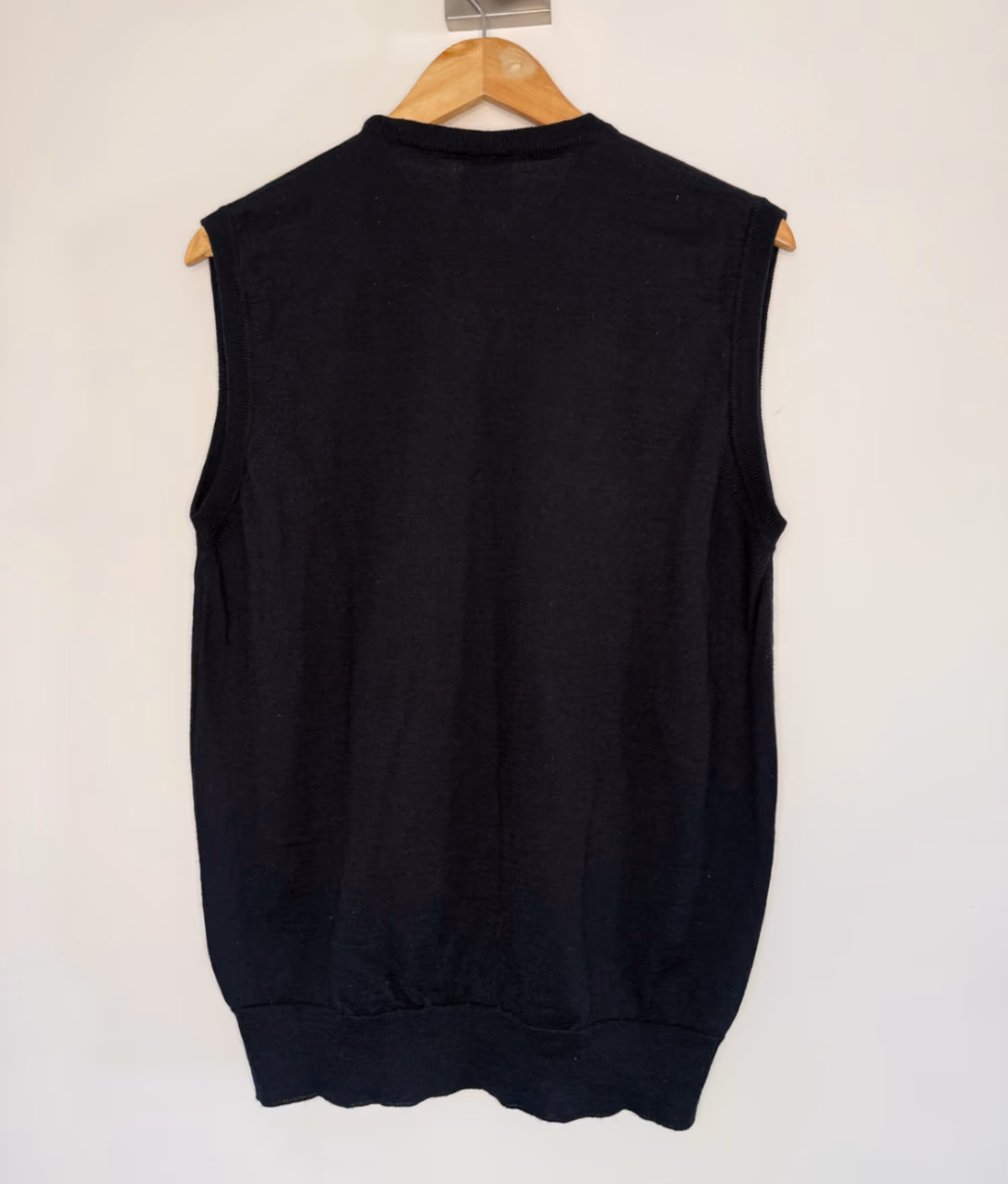 Gilet in maglia Brenda Classic blu navy con scollo a V, foto 4