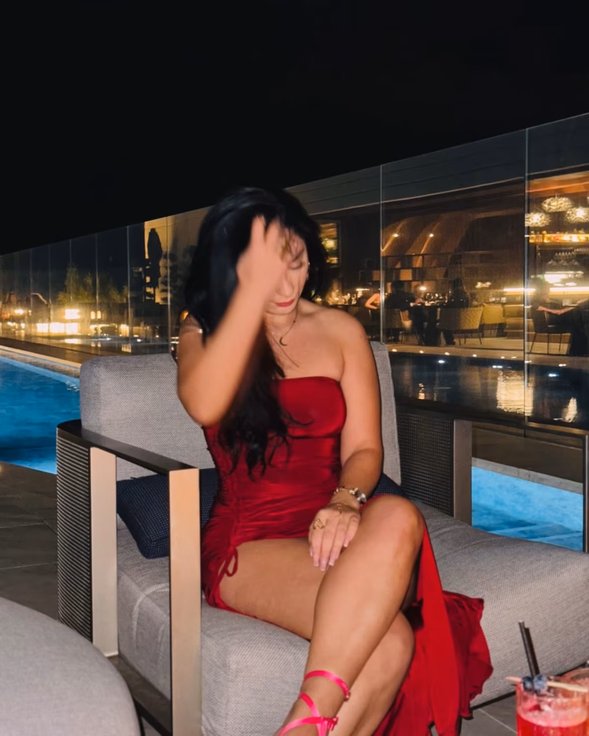 Red Ruched Maxi Dress, photo 4