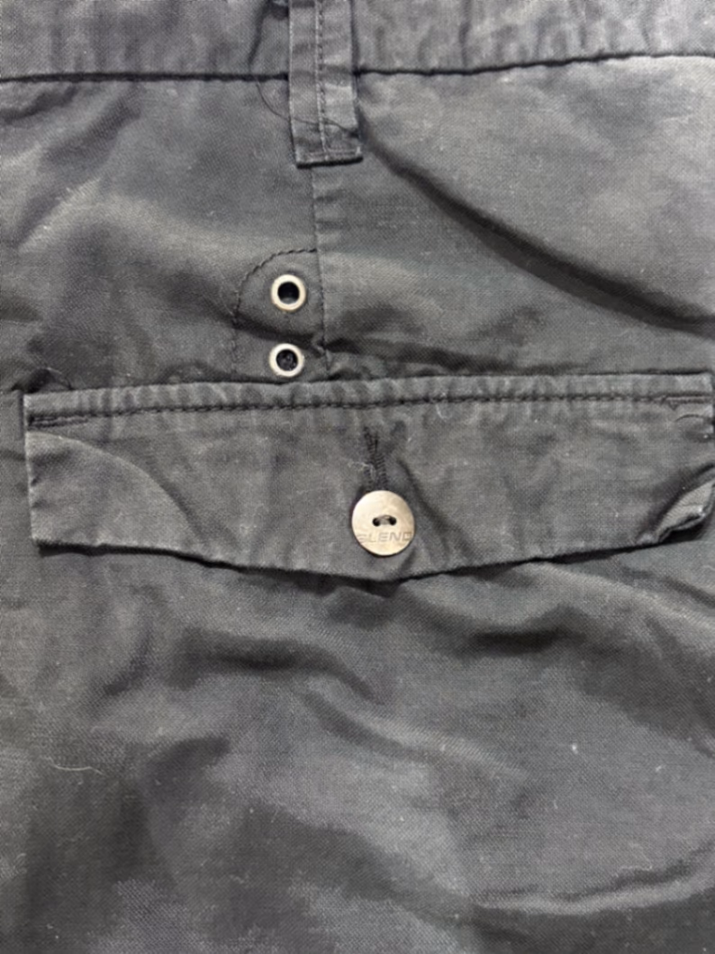 Black Blend Cotton Cargo Shorts, photo 4