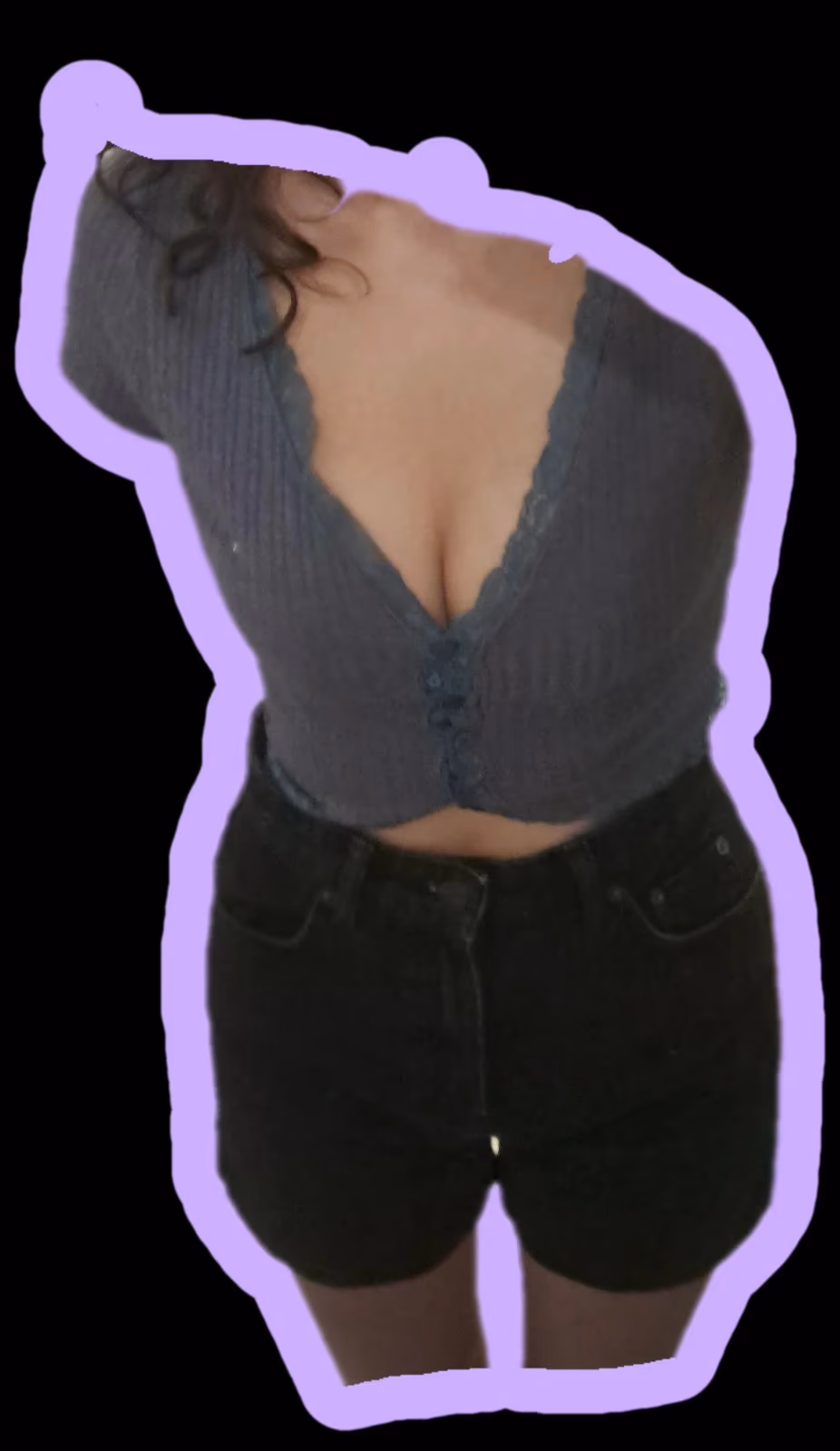 Y2K Purple Ribbed Lace Knit Crop top Cardigan- Pull & Bear S, photo 4