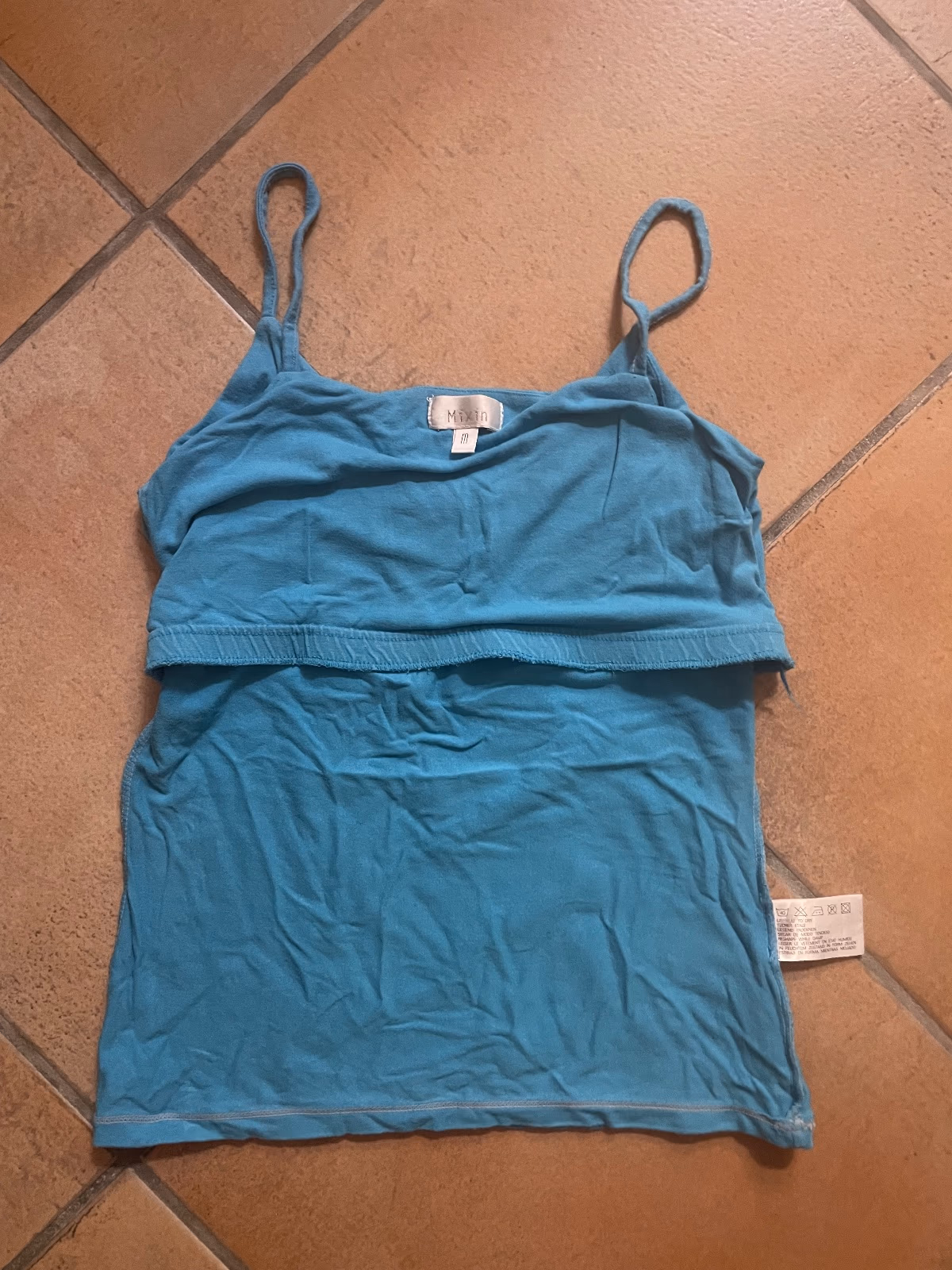 Canotta blu Y2K con elastico interno sul busto, taglia M, foto 4