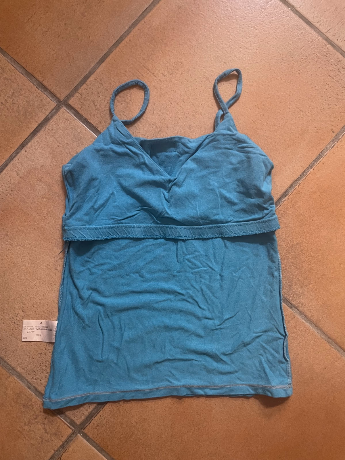 Canotta blu Y2K con elastico interno sul busto, taglia M, foto 3