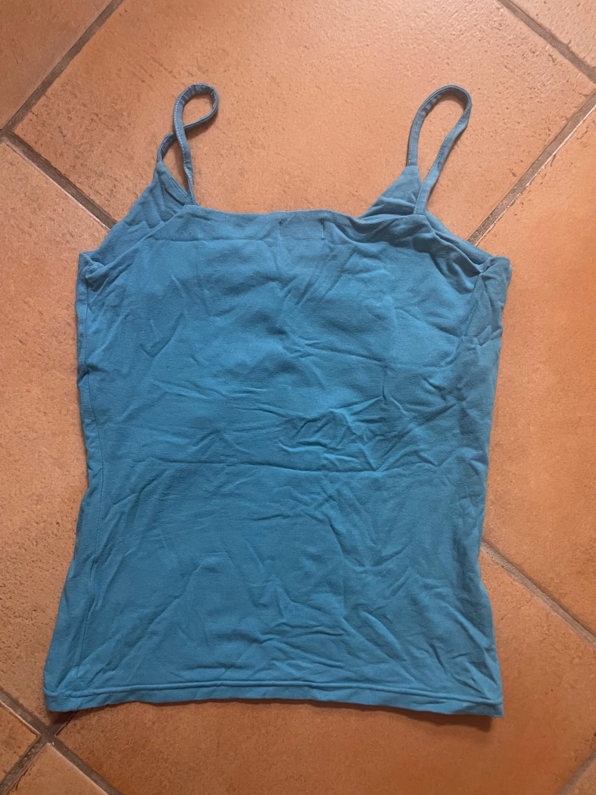 Canotta blu Y2K con elastico interno sul busto, taglia M, foto 2