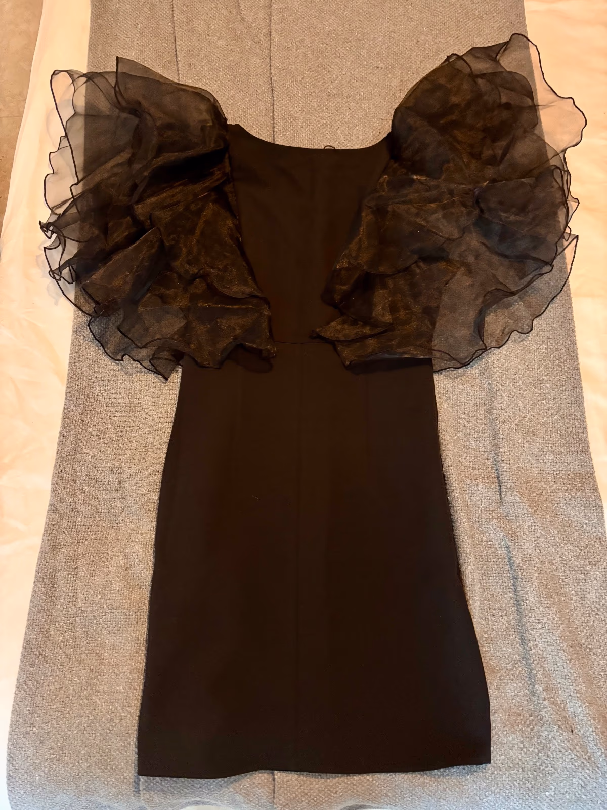 Black Ruffle Sleeve Mini Dress, photo 2