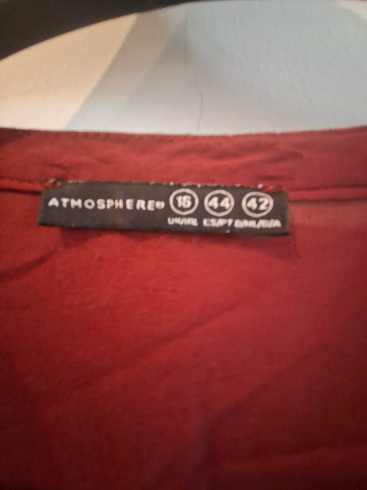 Atmosphere burgundy button-front top, photo 4