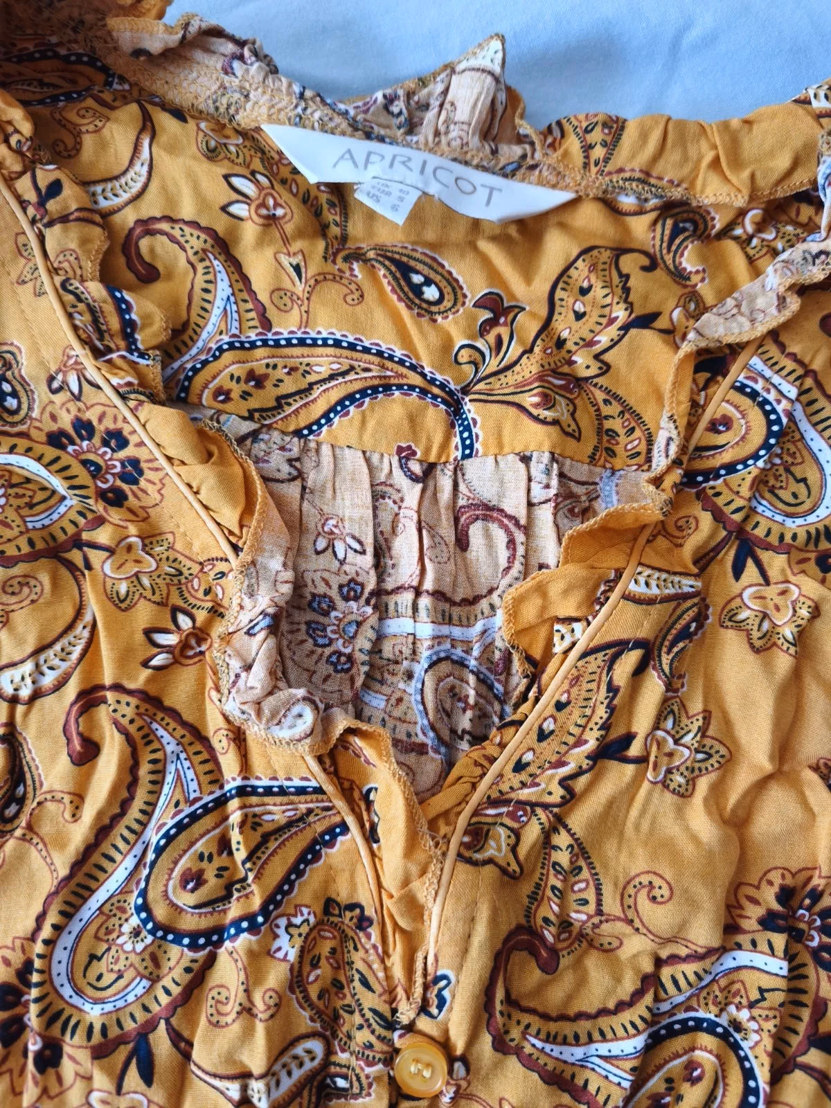 Vestido de verano con estampado paisley color albaricoque, foto 2