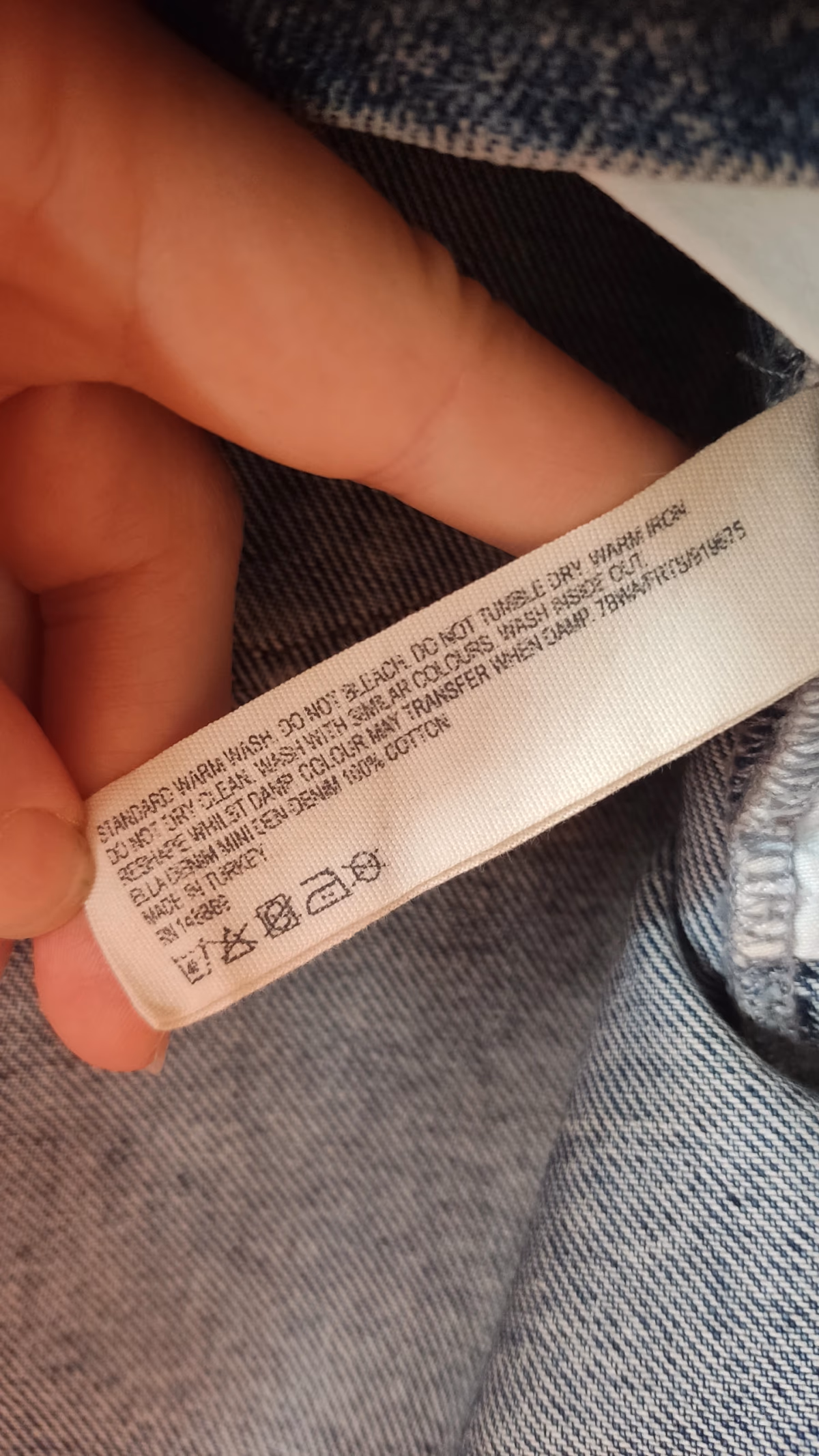 Classic blue denim mini skirt, photo 3