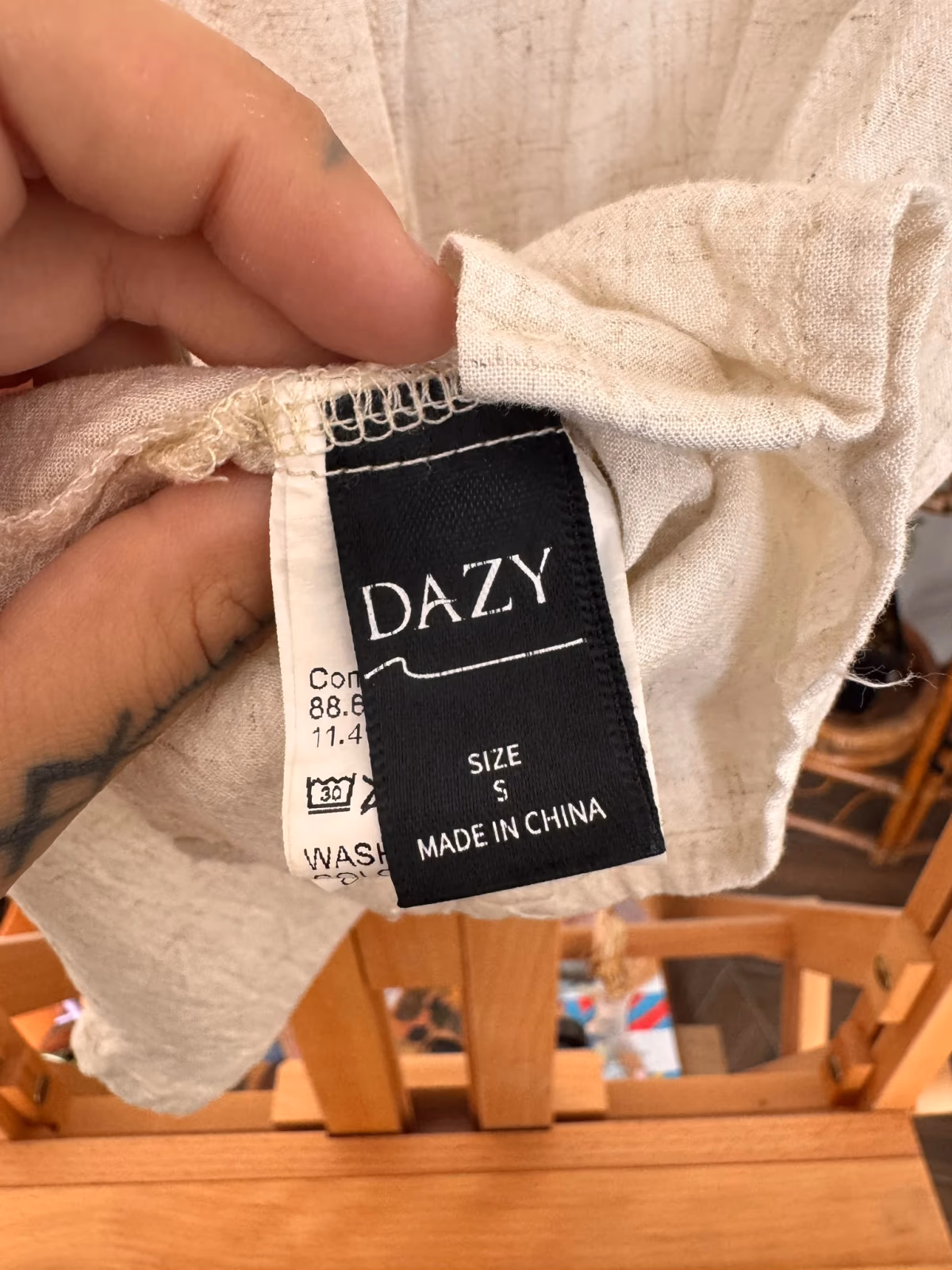 Dazy light beige button-up shirt, photo 4