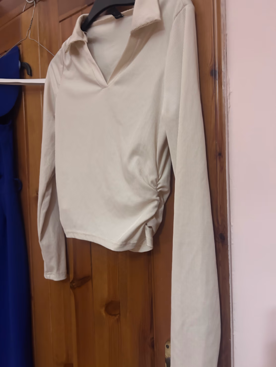 Ribbed Long Sleeve Collared Top, photo 2