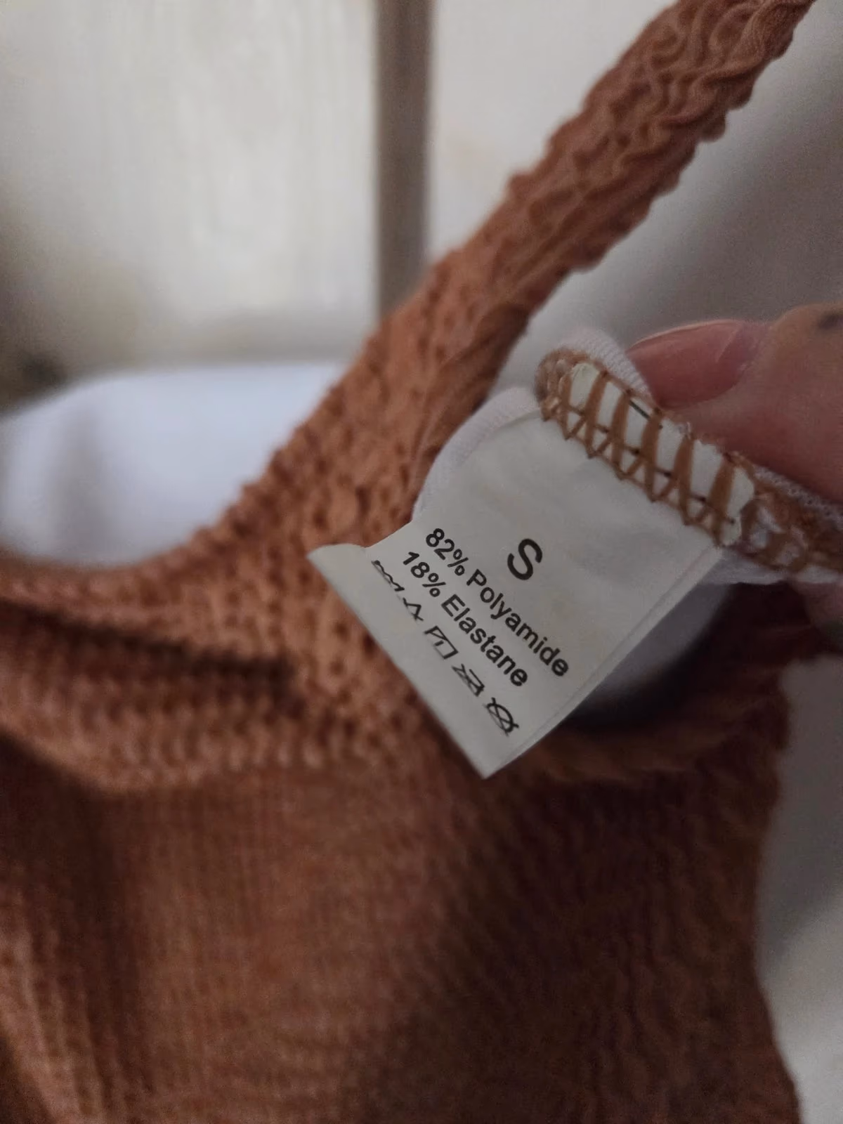 Textured brown scoop neck bodysuit, photo 3