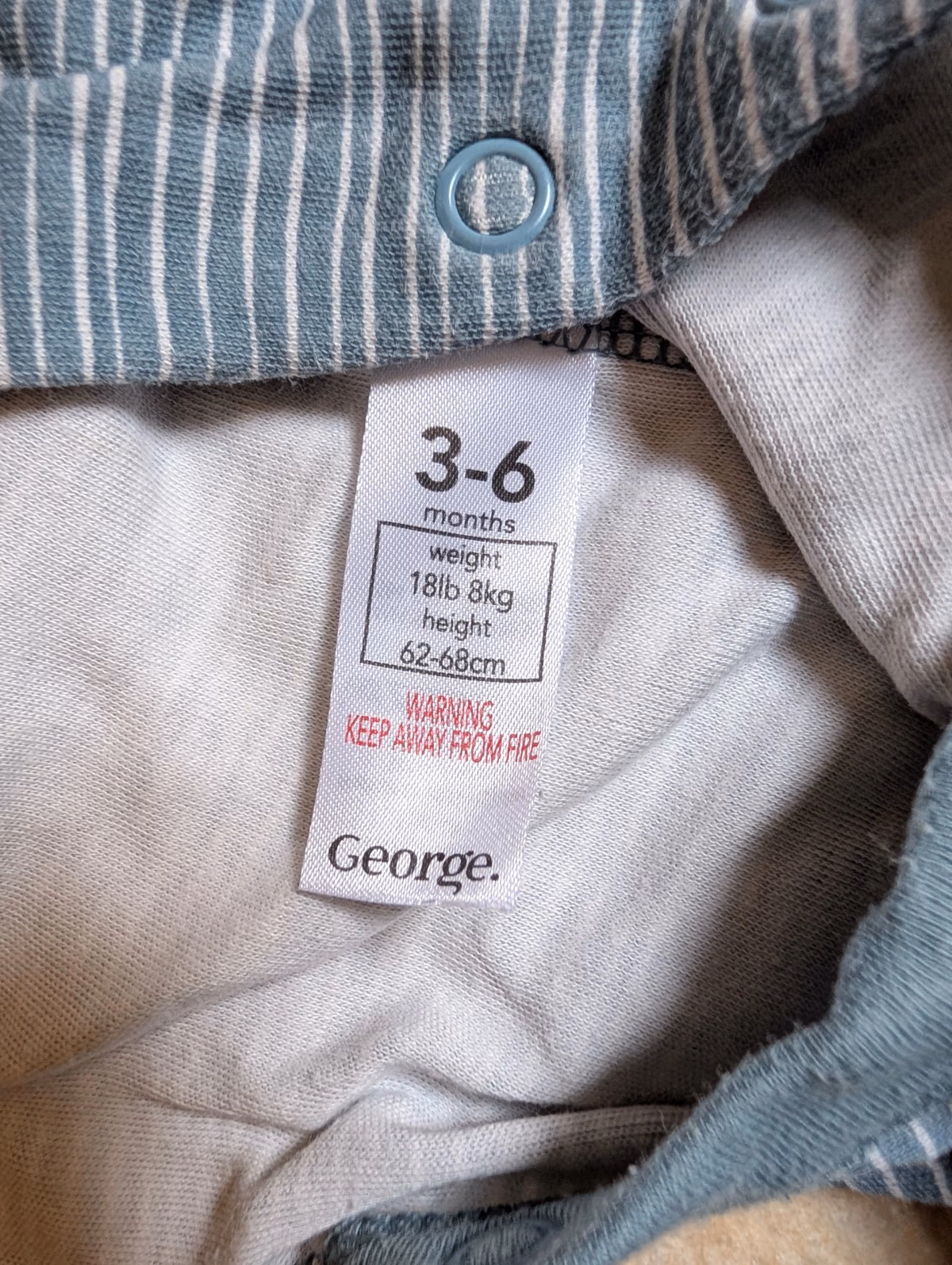 Striped Cotton Baby Sleepsuit, photo 4