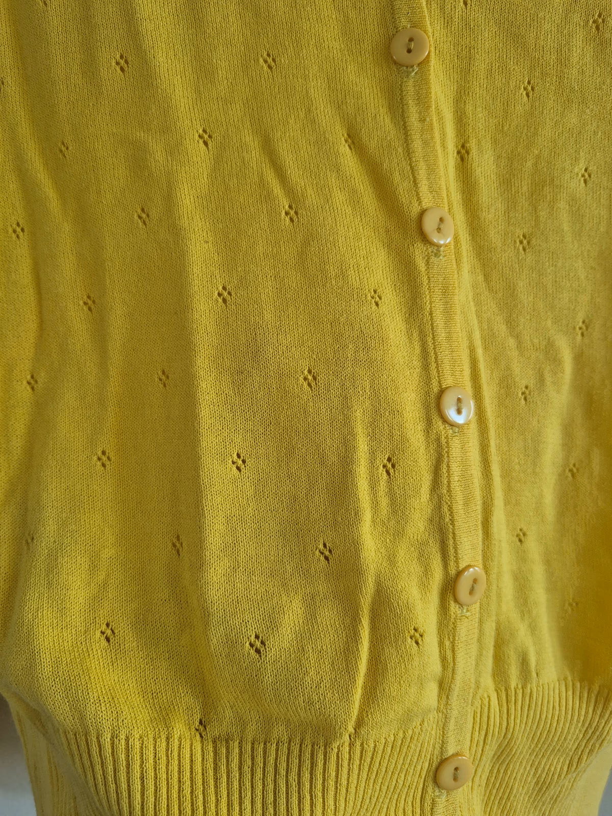 Yellow knitted button-up cardigan, photo 4