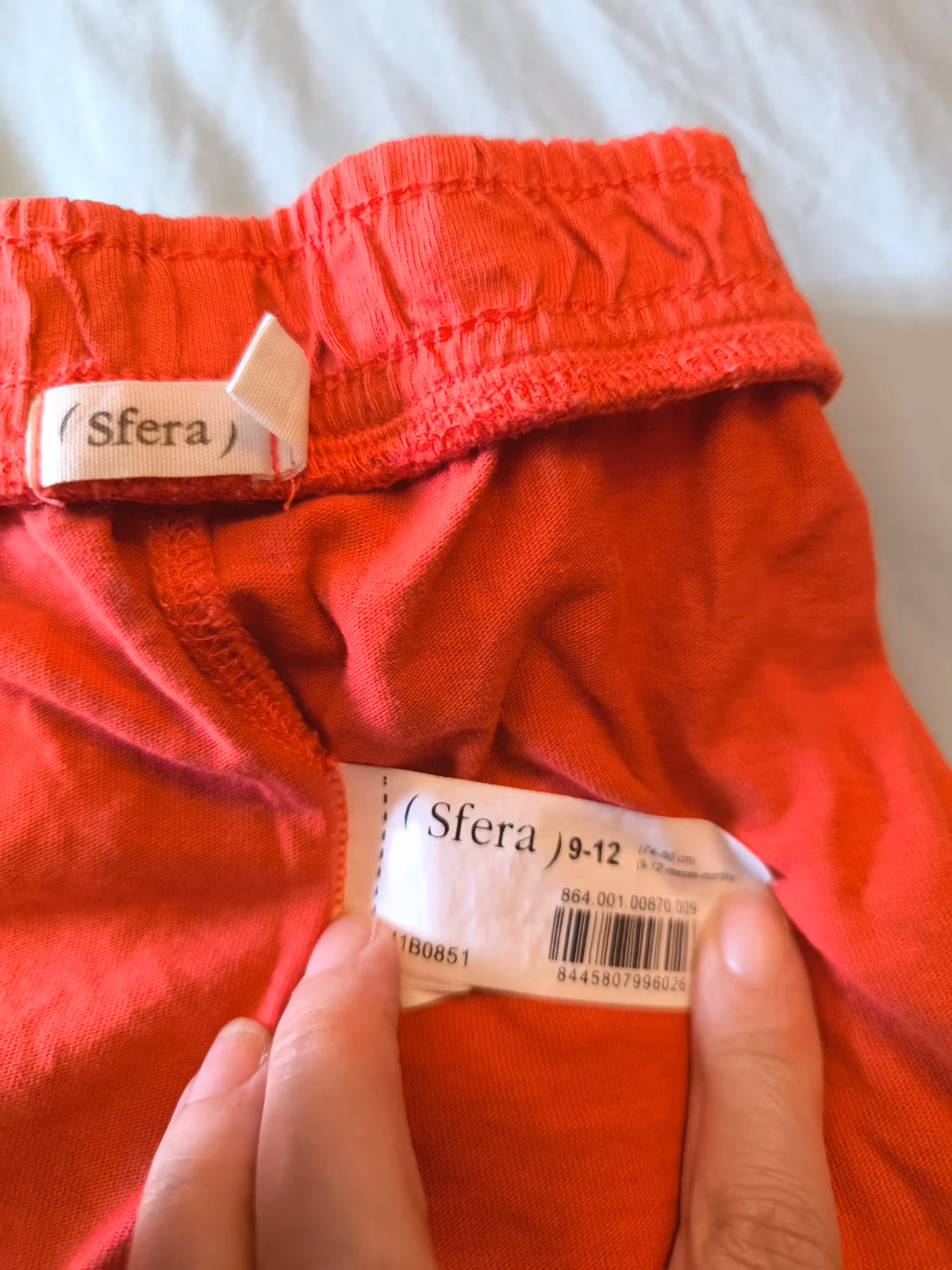 Red cotton baby shorts, photo 2