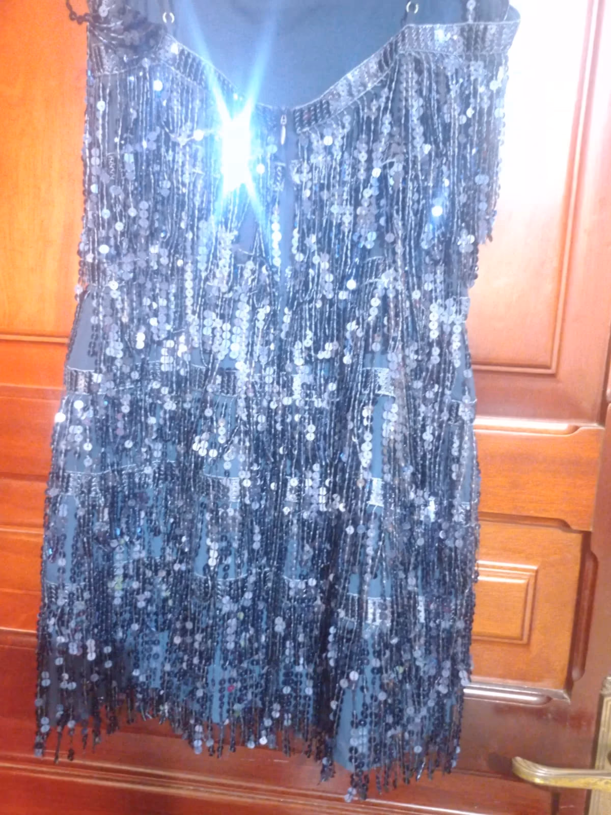 Navy Sequin Fringe Party Dress, photo 5
