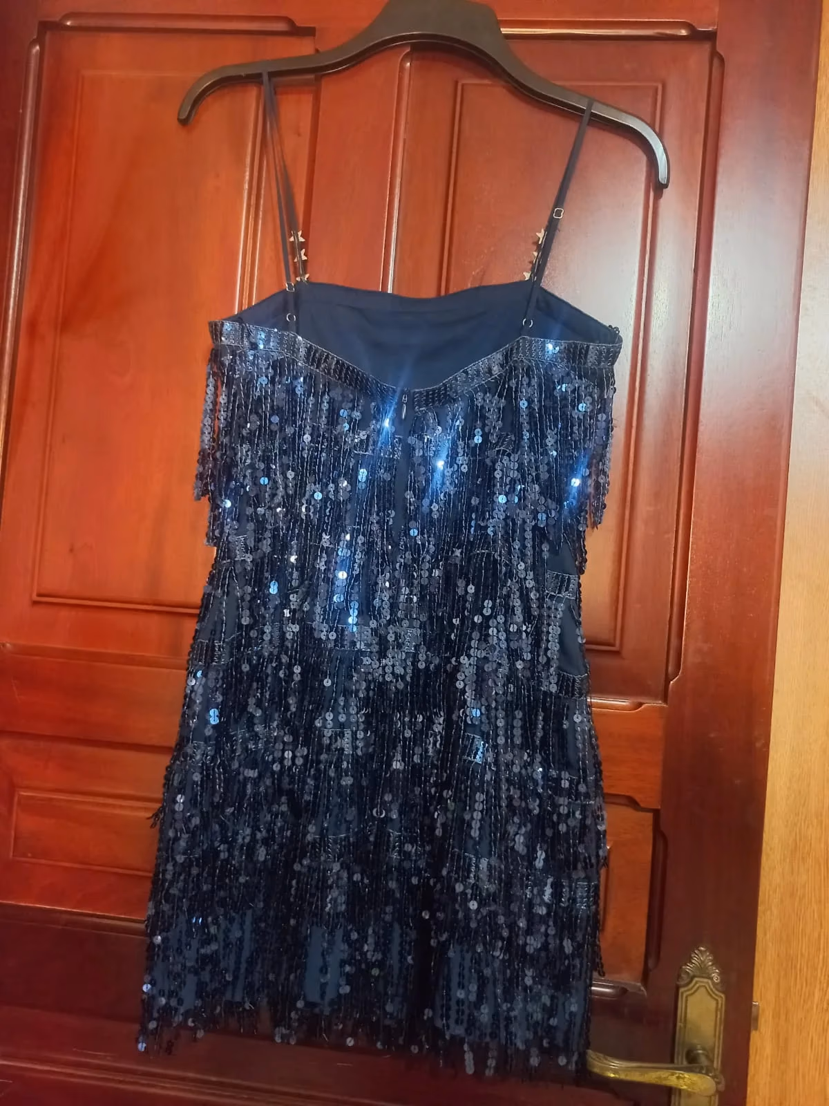 Navy Sequin Fringe Party Dress, photo 6