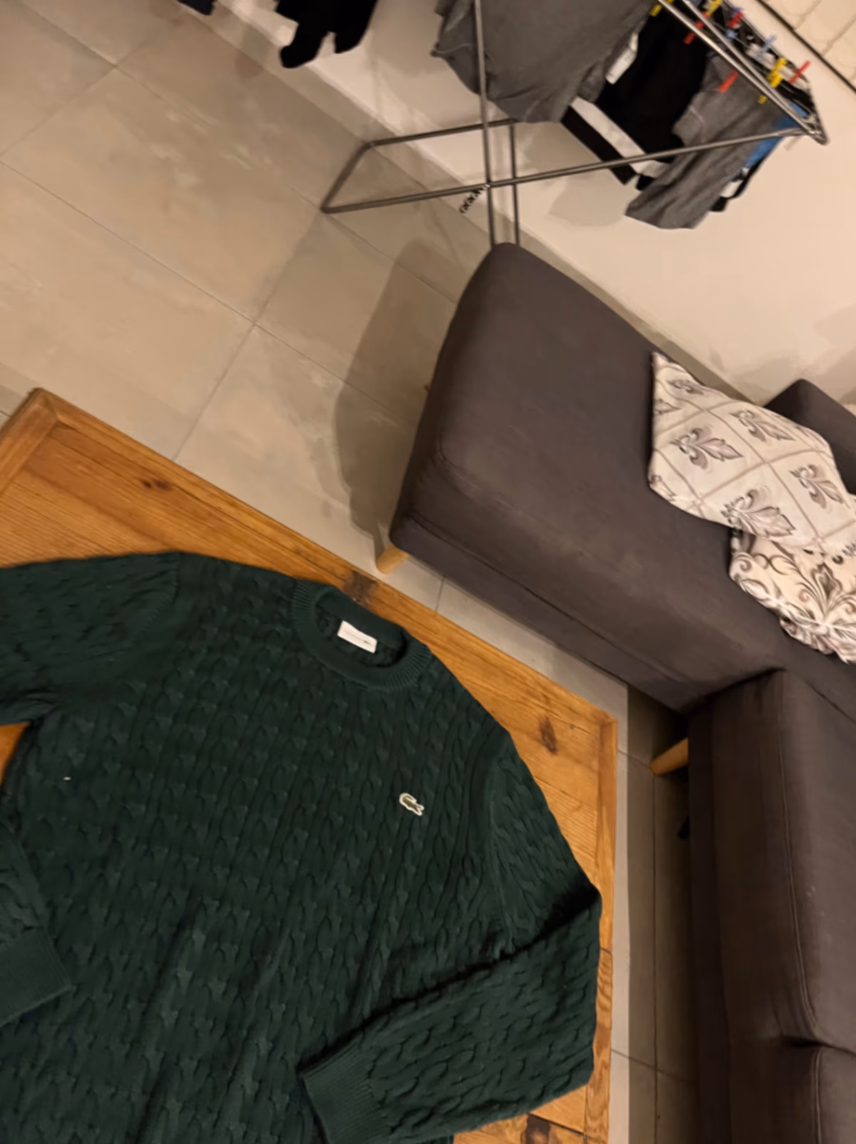 Maglione Lacoste verde a trecce, foto 7