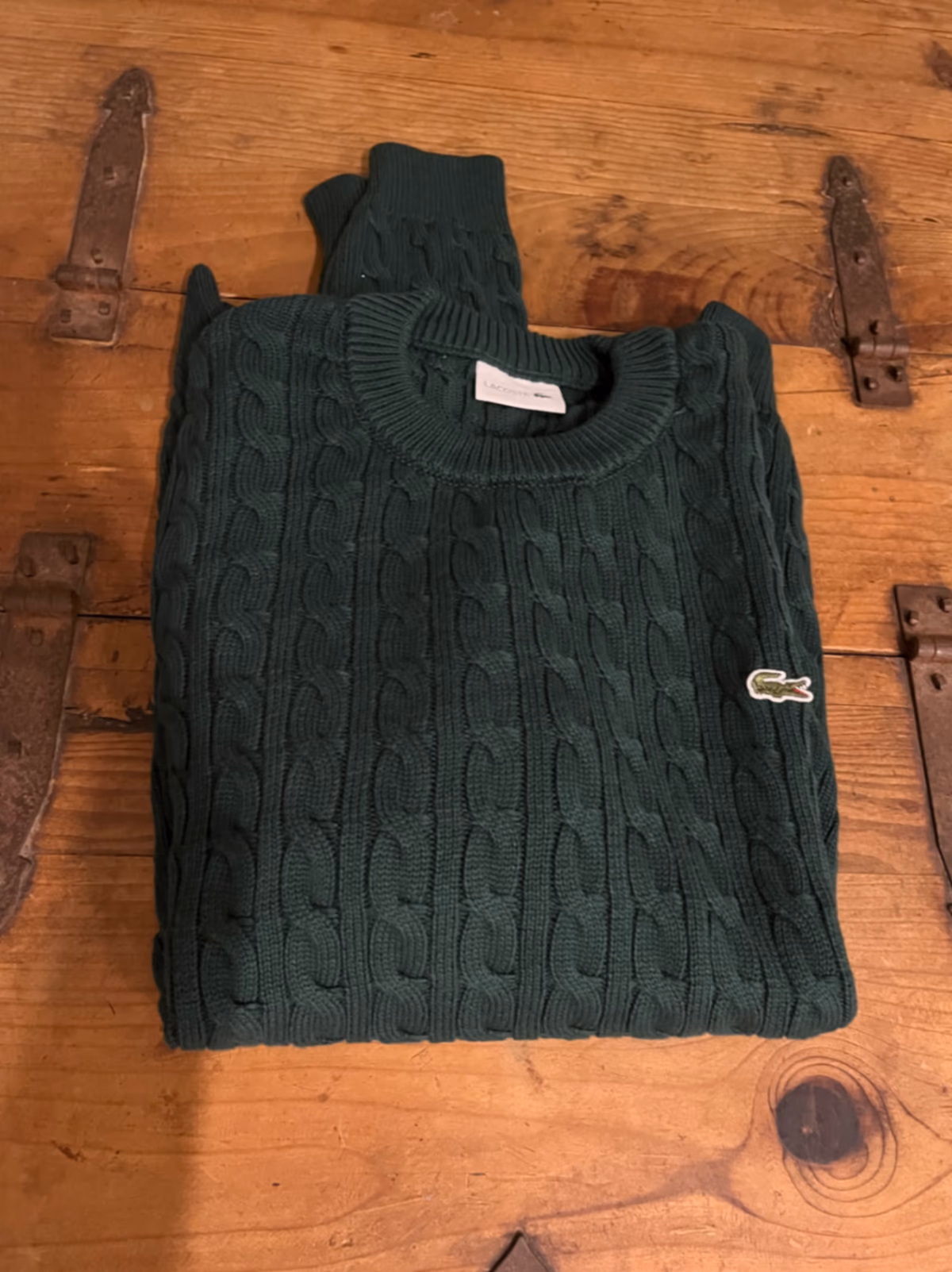 Maglione Lacoste verde a trecce, foto 8
