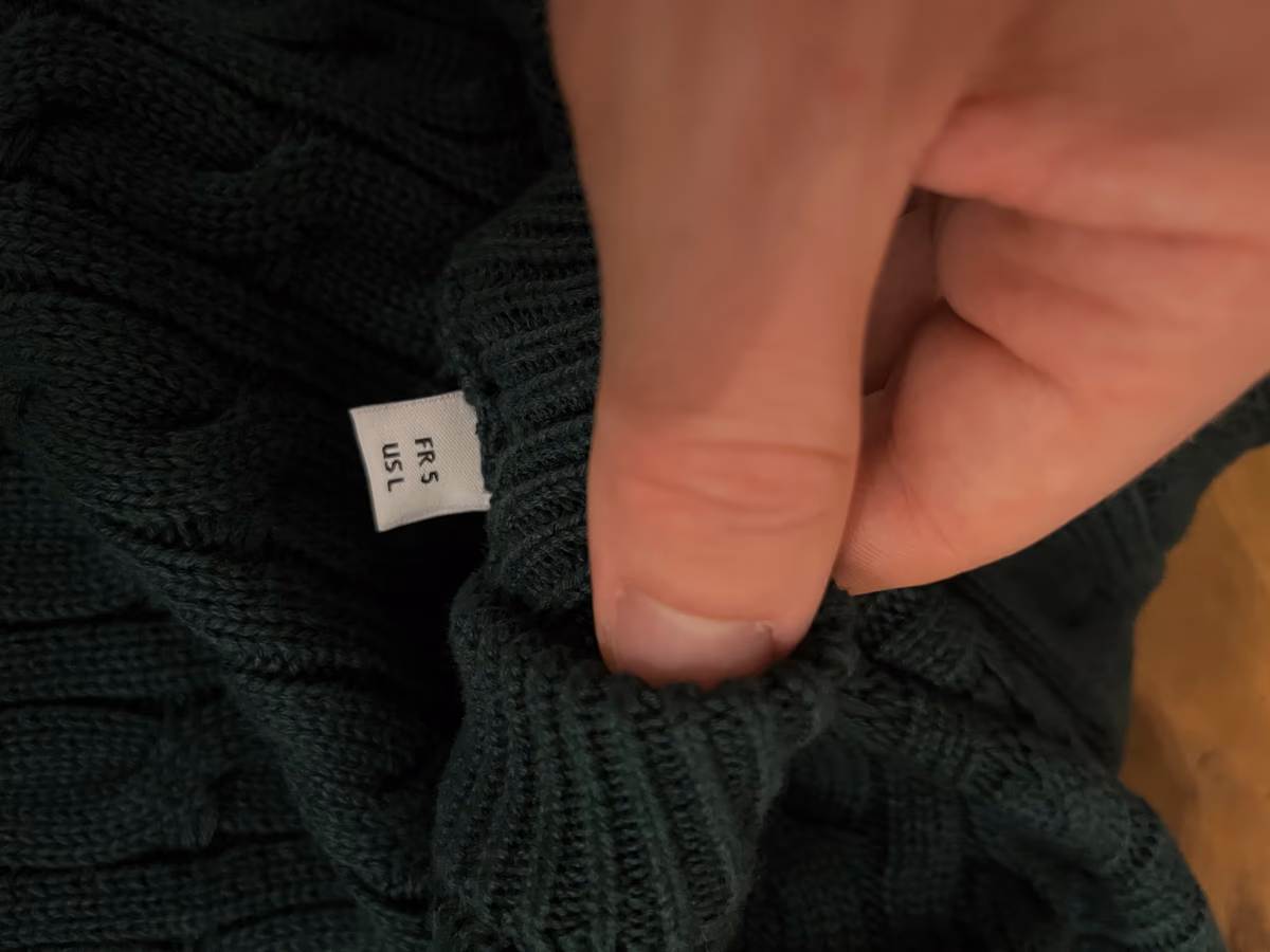Maglione Lacoste verde a trecce, foto 5