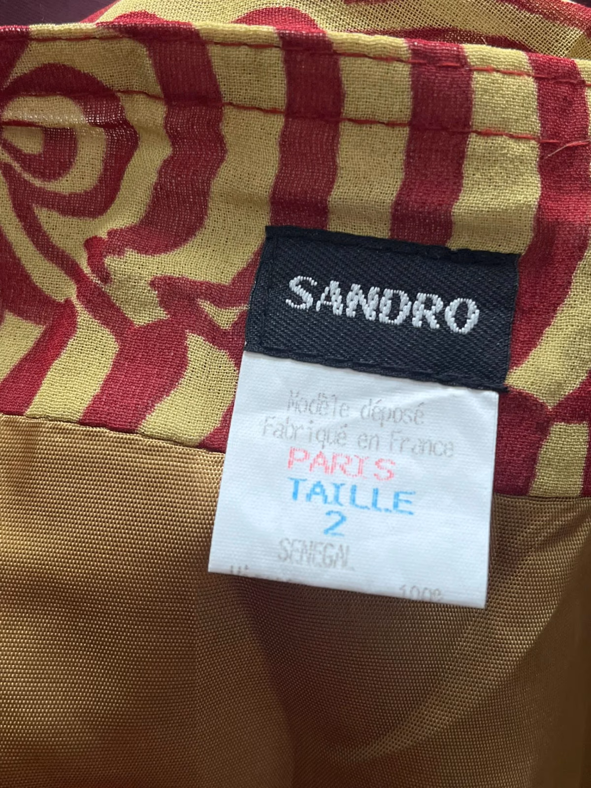 Vintage Sandro Patterned Viscose Maxi Skirt, photo 3
