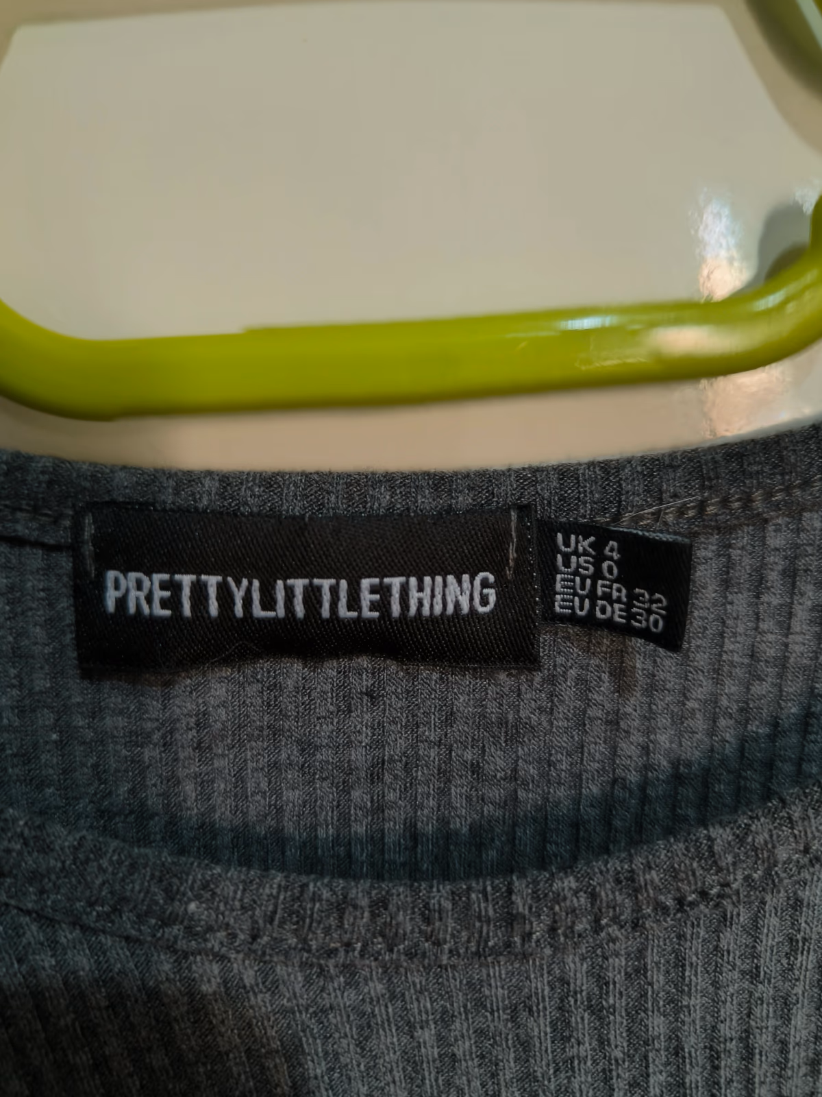Grey Ribbed Lettuce-Hem Top, photo 2