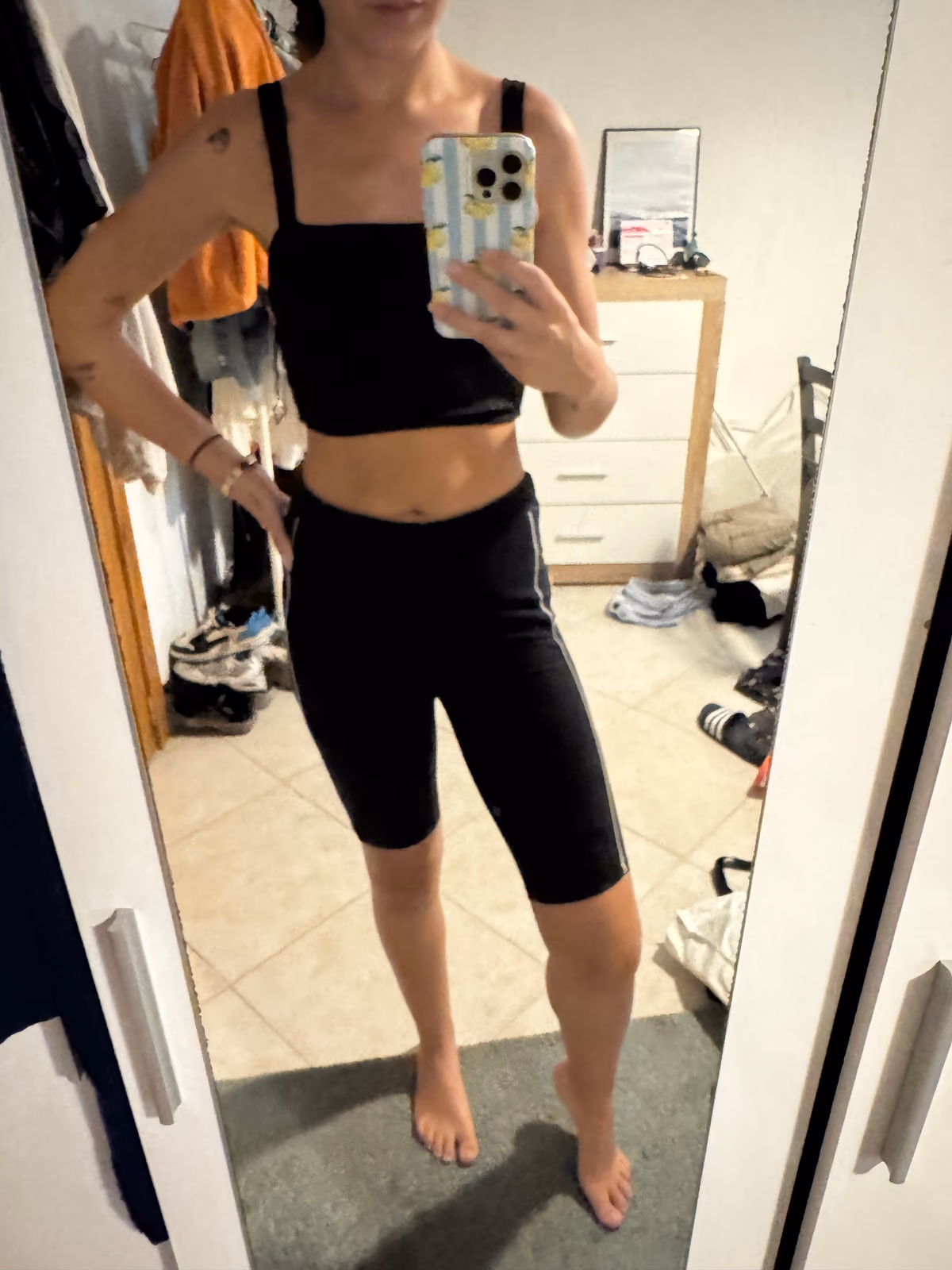 Black wrap-front long-sleeve crop, photo 2