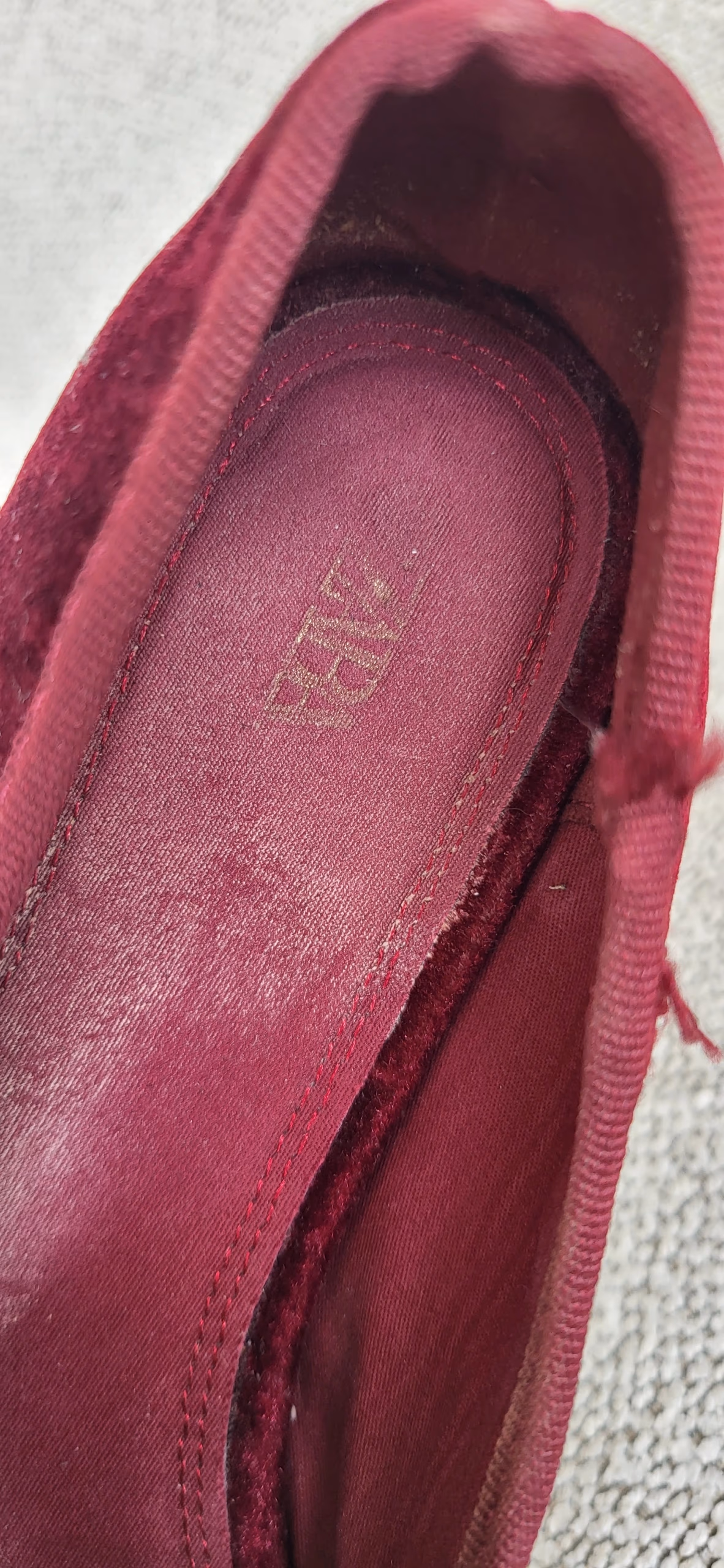 burgundy velvet flat loafers, photo 3