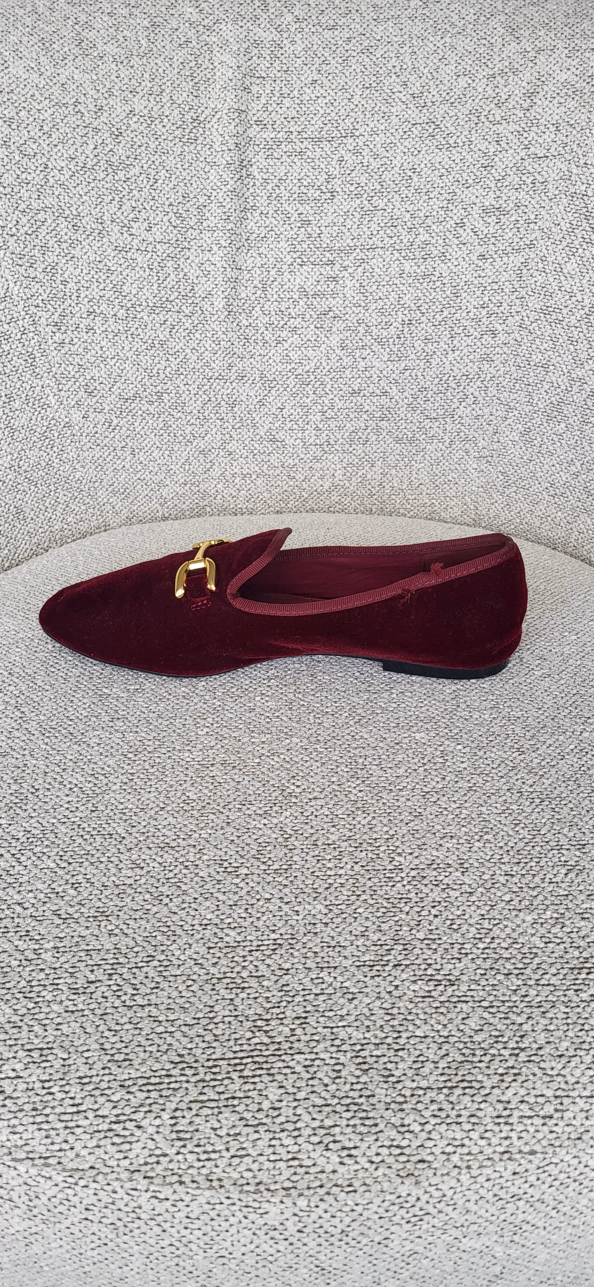 burgundy velvet flat loafers, photo 2