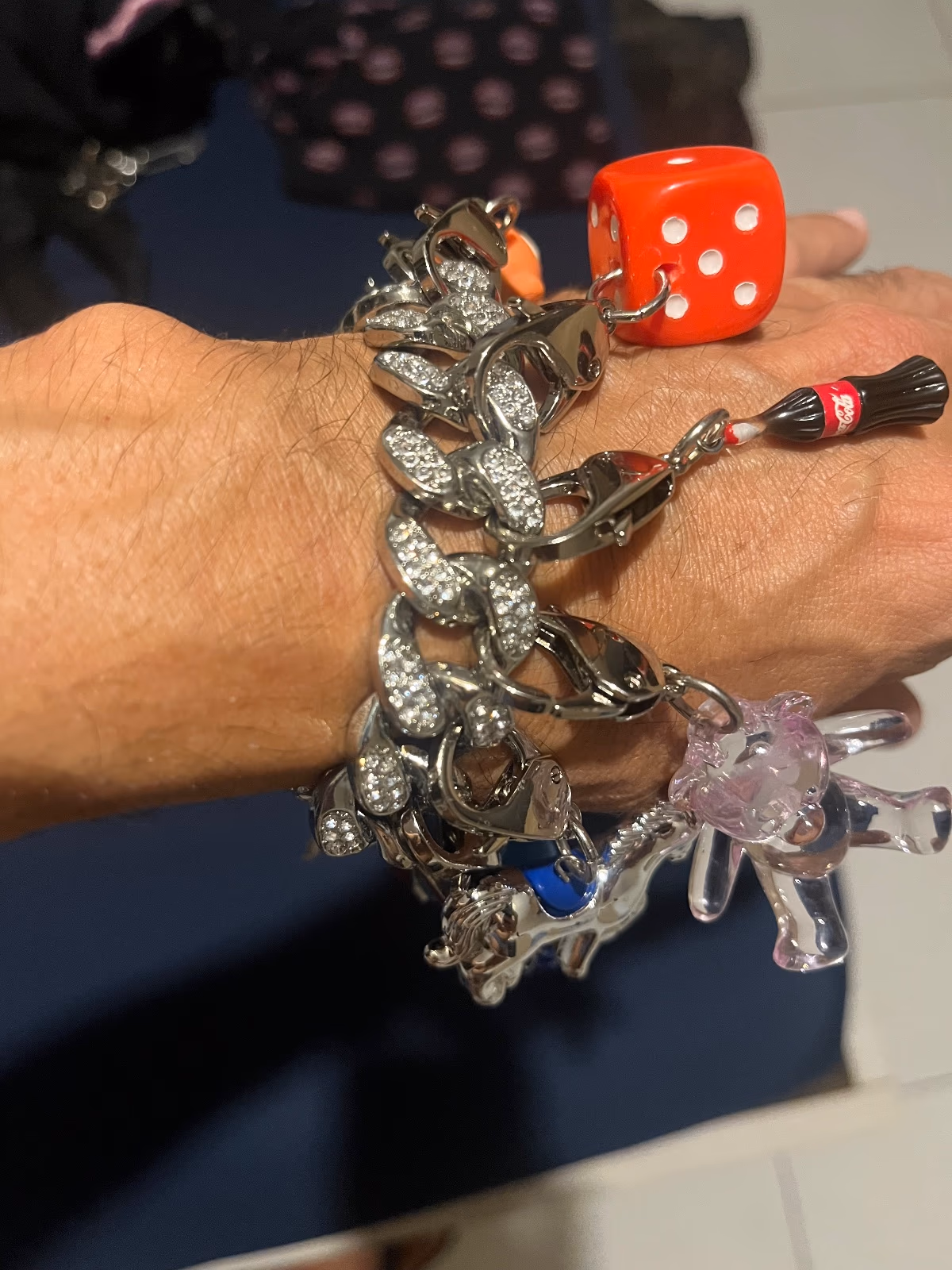 Funky Multi-Charm Cubalink Bracelet, photo 5