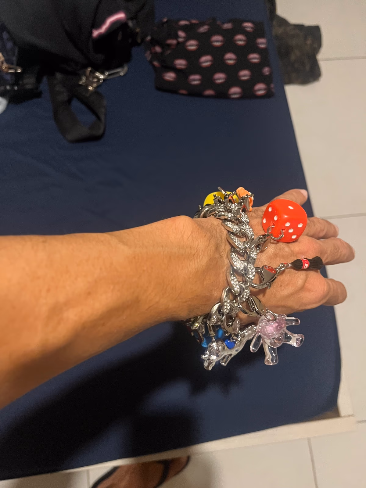 Funky Multi-Charm Cubalink Bracelet, photo 4