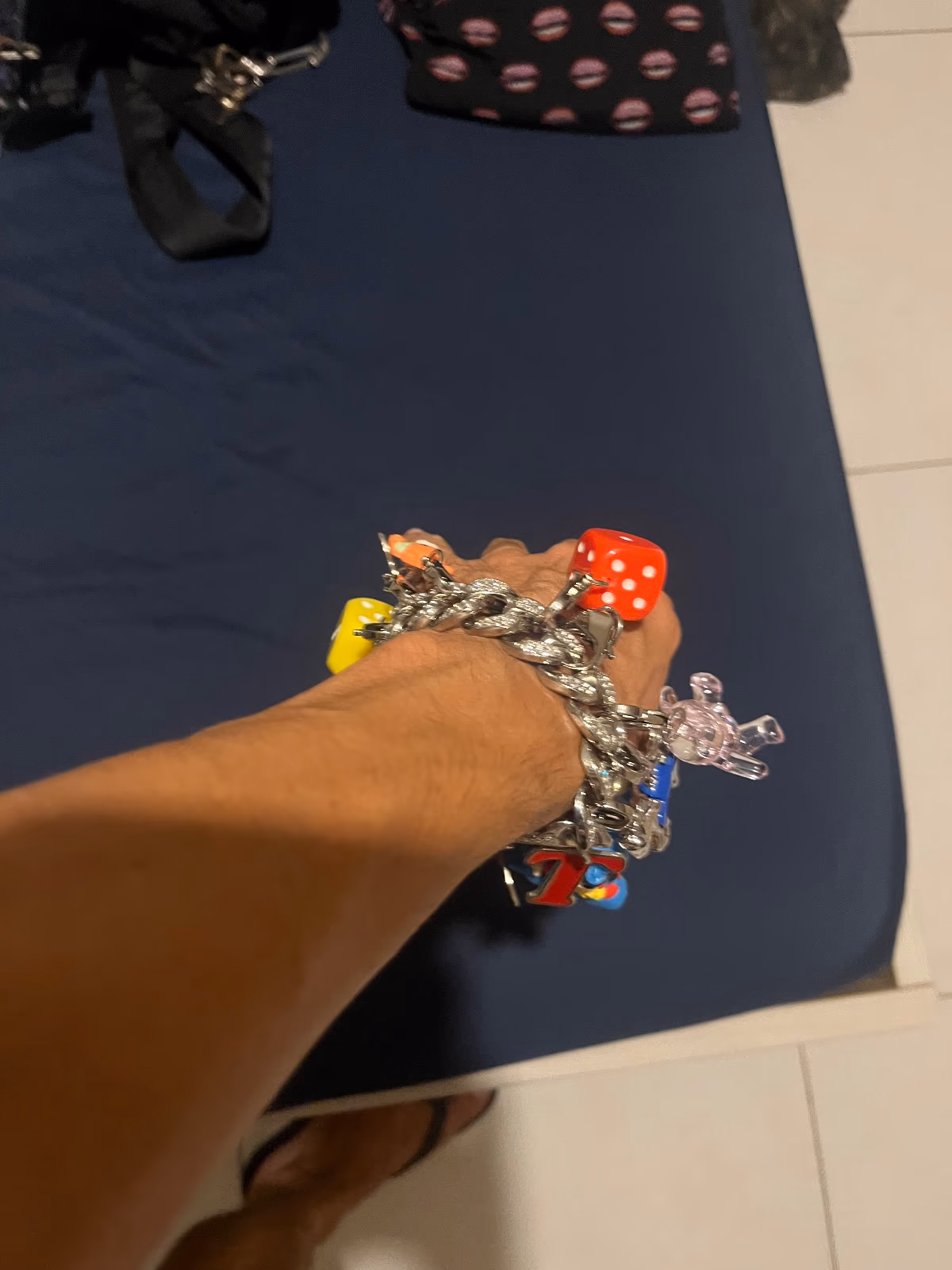 Funky Multi-Charm Cubalink Bracelet, photo 3