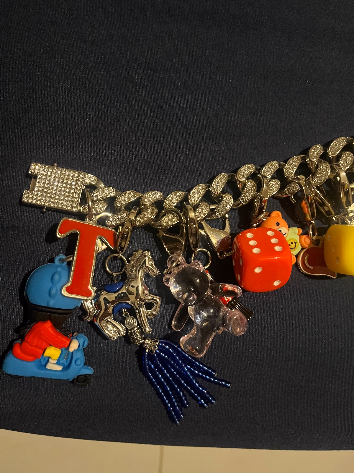 Funky Multi-Charm Cubalink Bracelet, photo 2