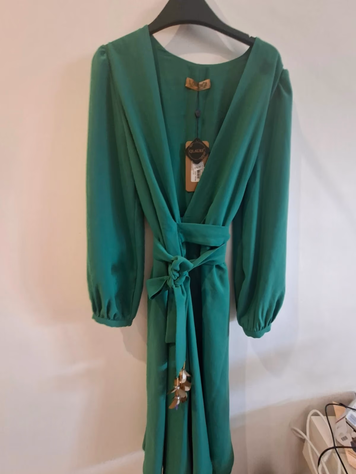 Green belted midi dress, photo 2