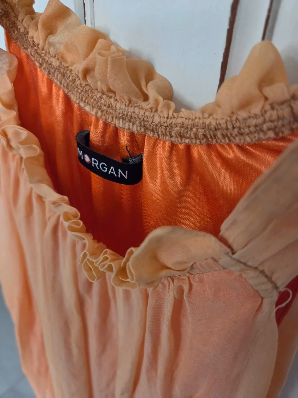 Morgan Orange Silk Ruffle Blouse , photo 2