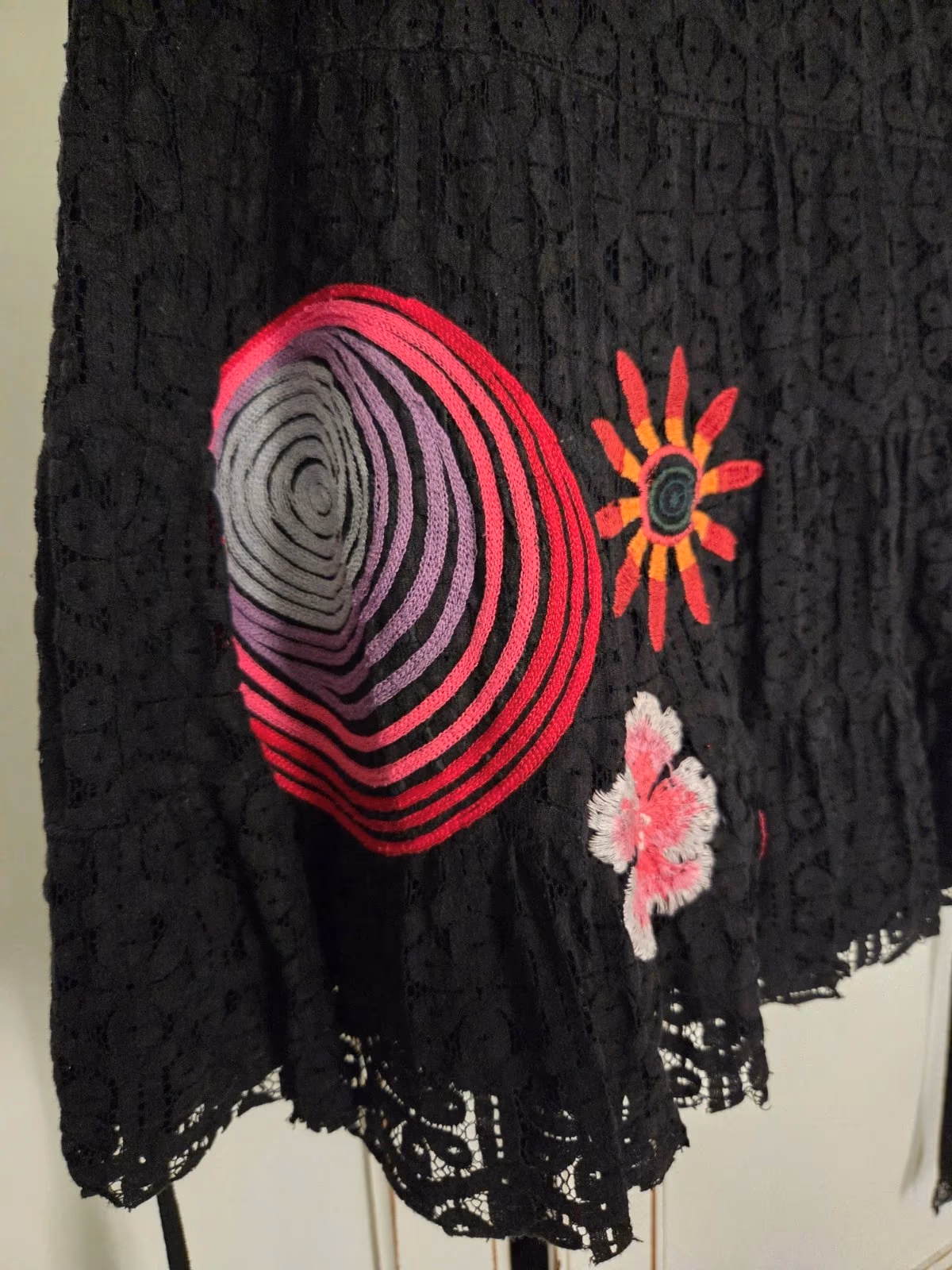 Desigual Black Embroidered Lace Dress, photo 2