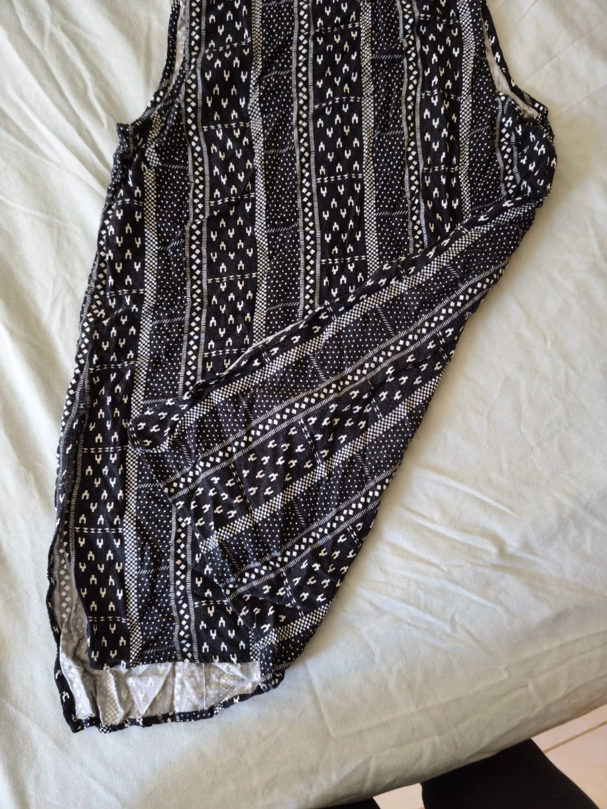Black patterned sleeveless dress, photo 2