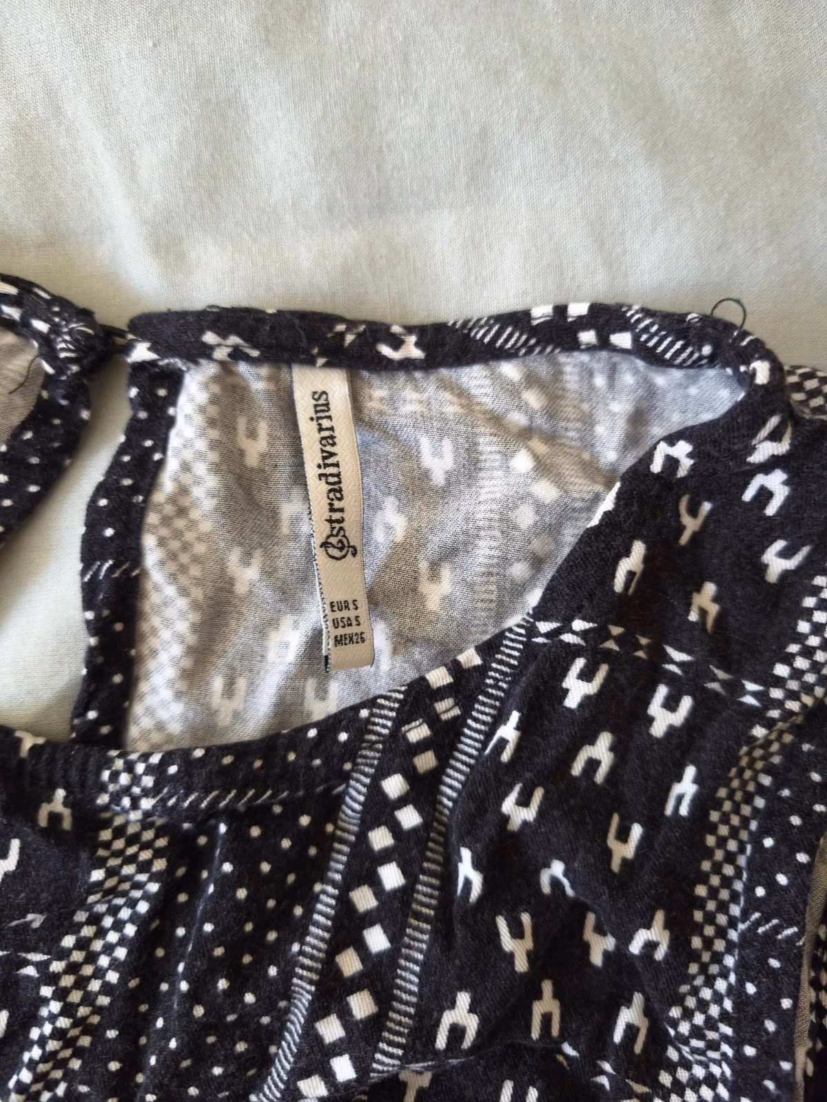 Black patterned sleeveless dress, photo 3
