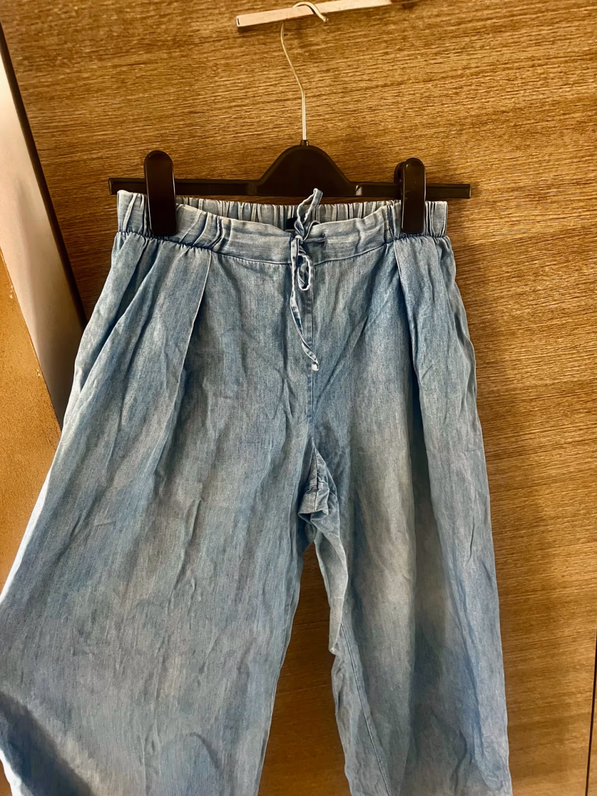 Lightwash Drawstring Wide Leg Trousers, photo 3