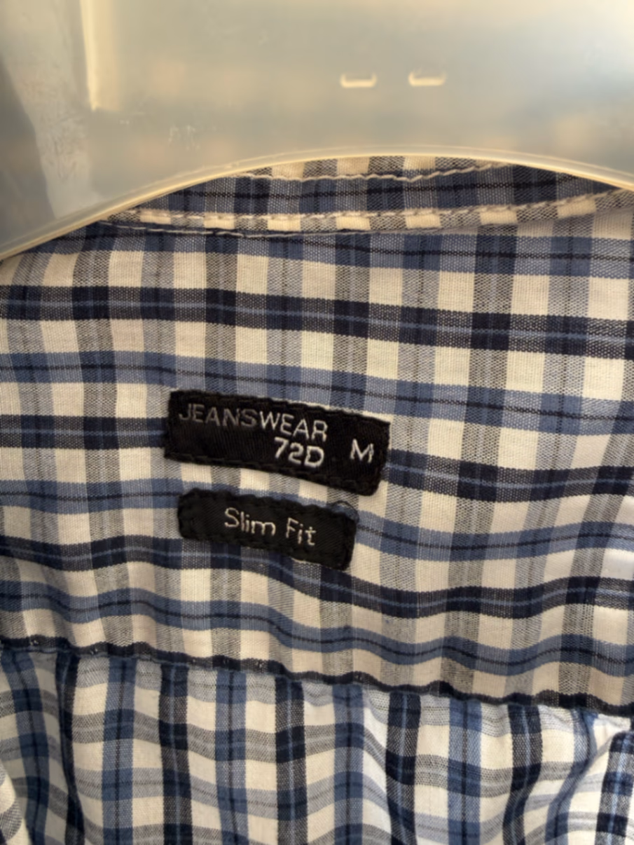 Camicia slim fit a quadretti blu, foto 3