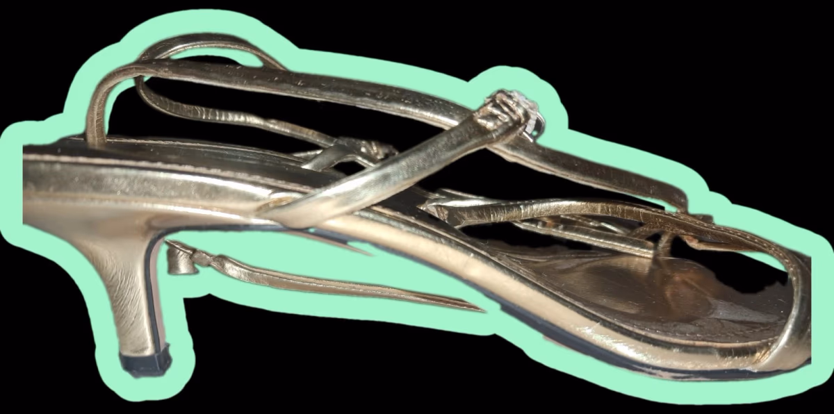 Zara Metallic Gold Strappy Heeled Sandals - Size 39, photo 4