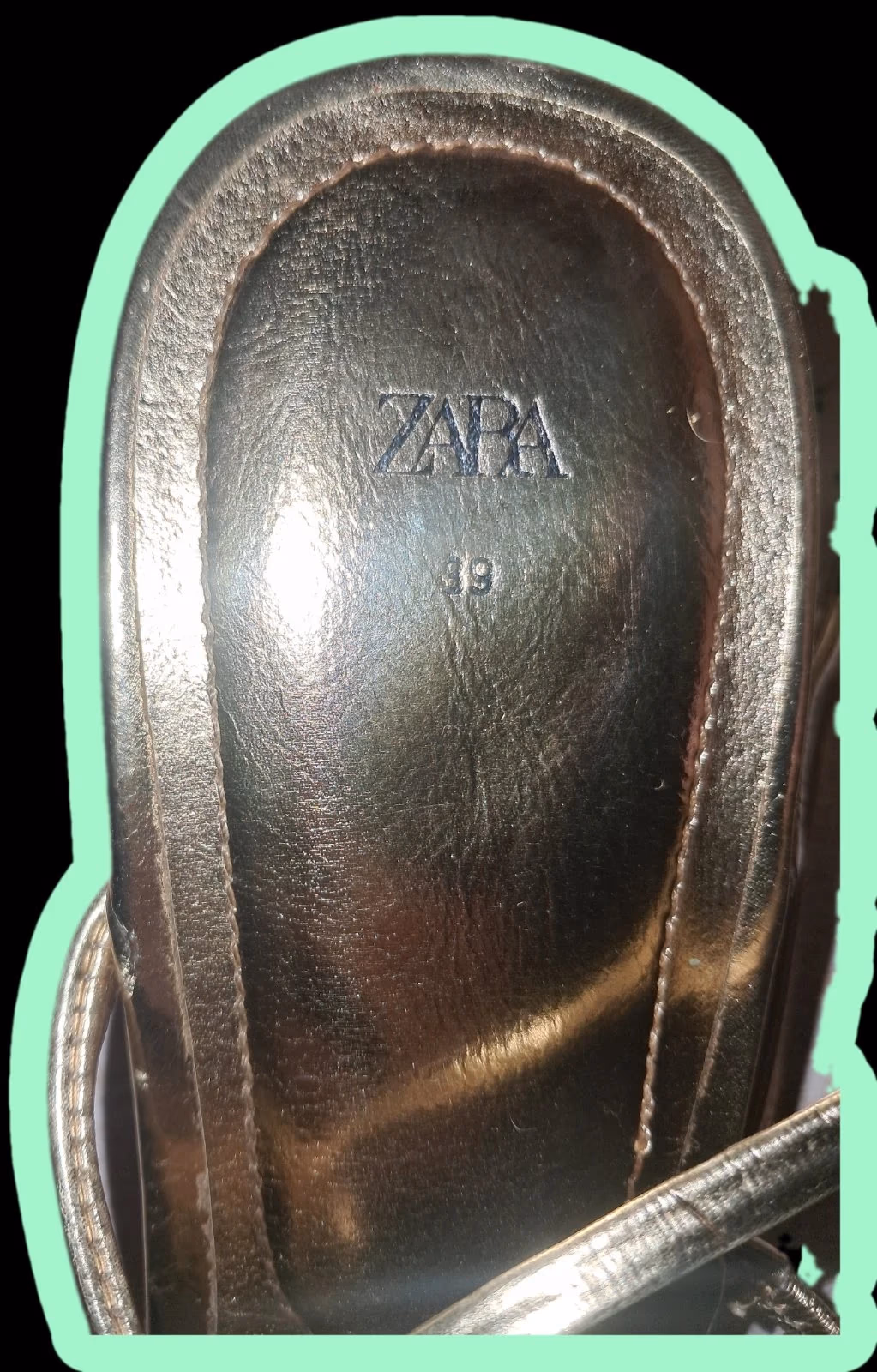 Zara Metallic Gold Strappy Heeled Sandals - Size 39, photo 3